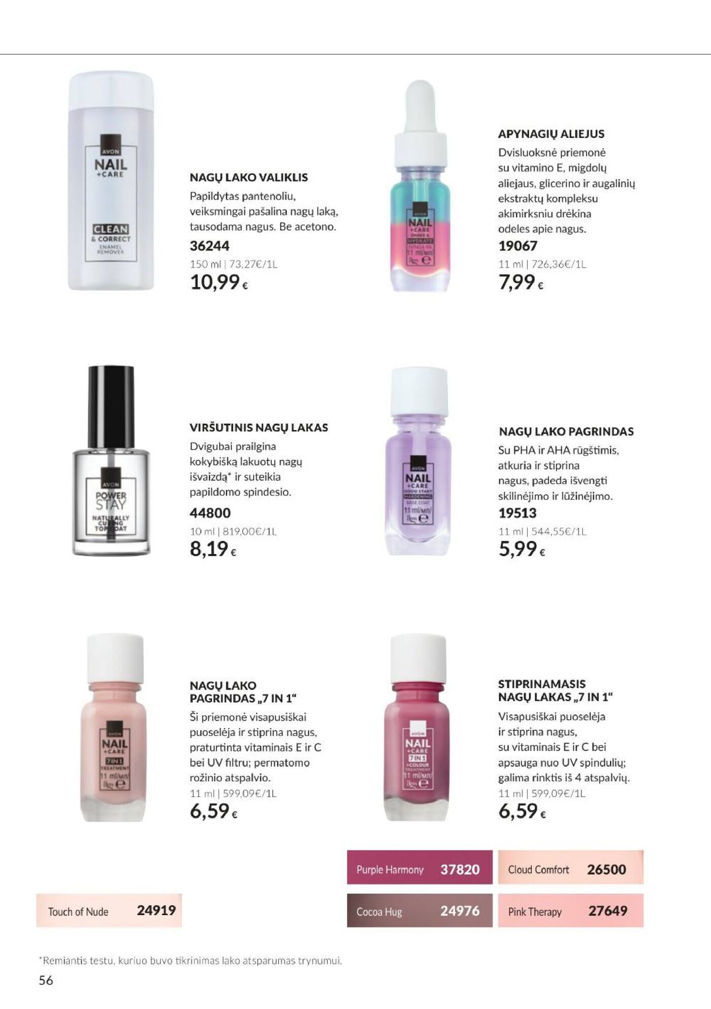 Naujas Avon nuolaidų leidinys - Spalio katalogas Nr.C10 – 56 puslapis