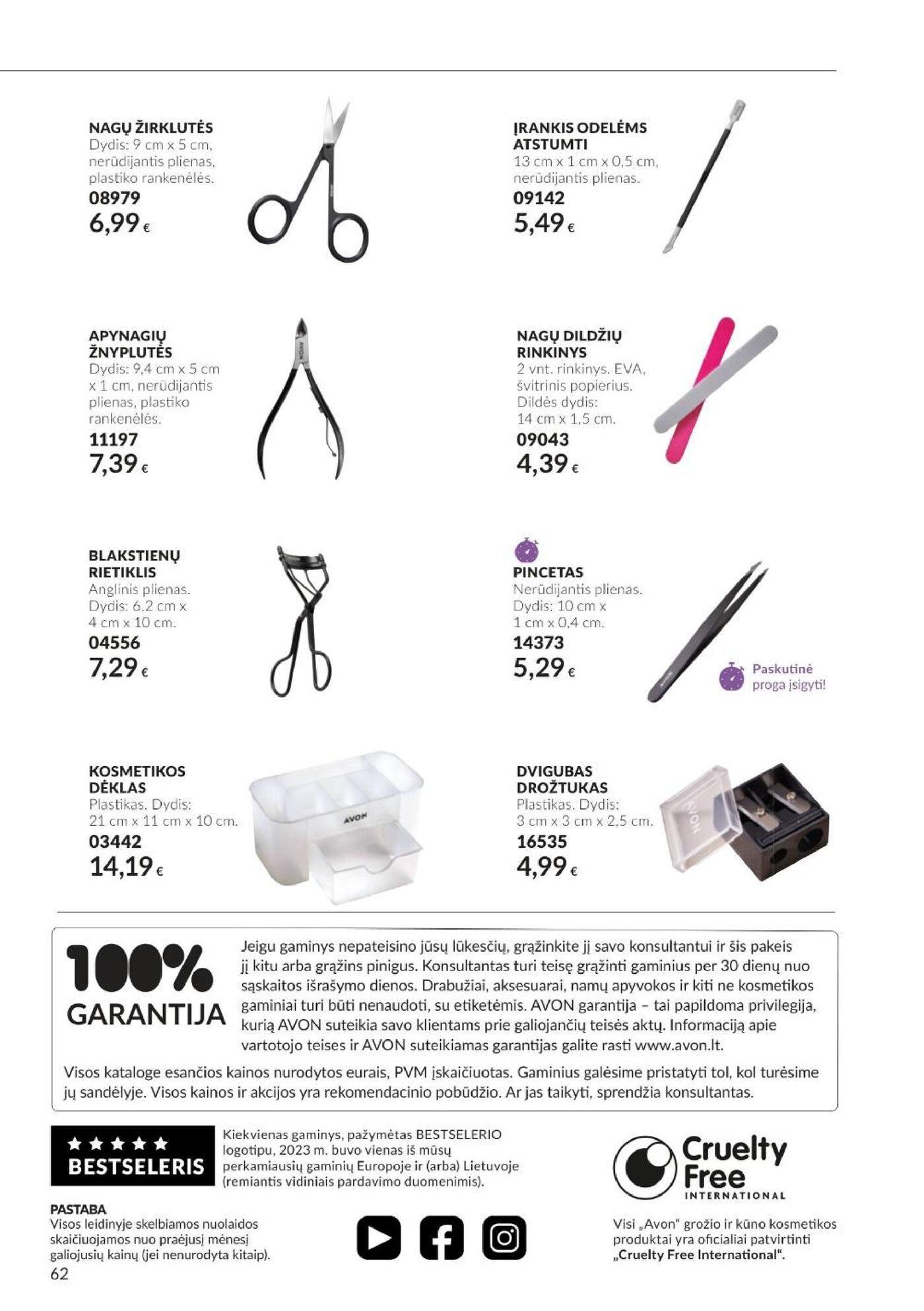 Naujas Avon nuolaidų leidinys - Spalio katalogas Nr.C10 – 62 puslapis