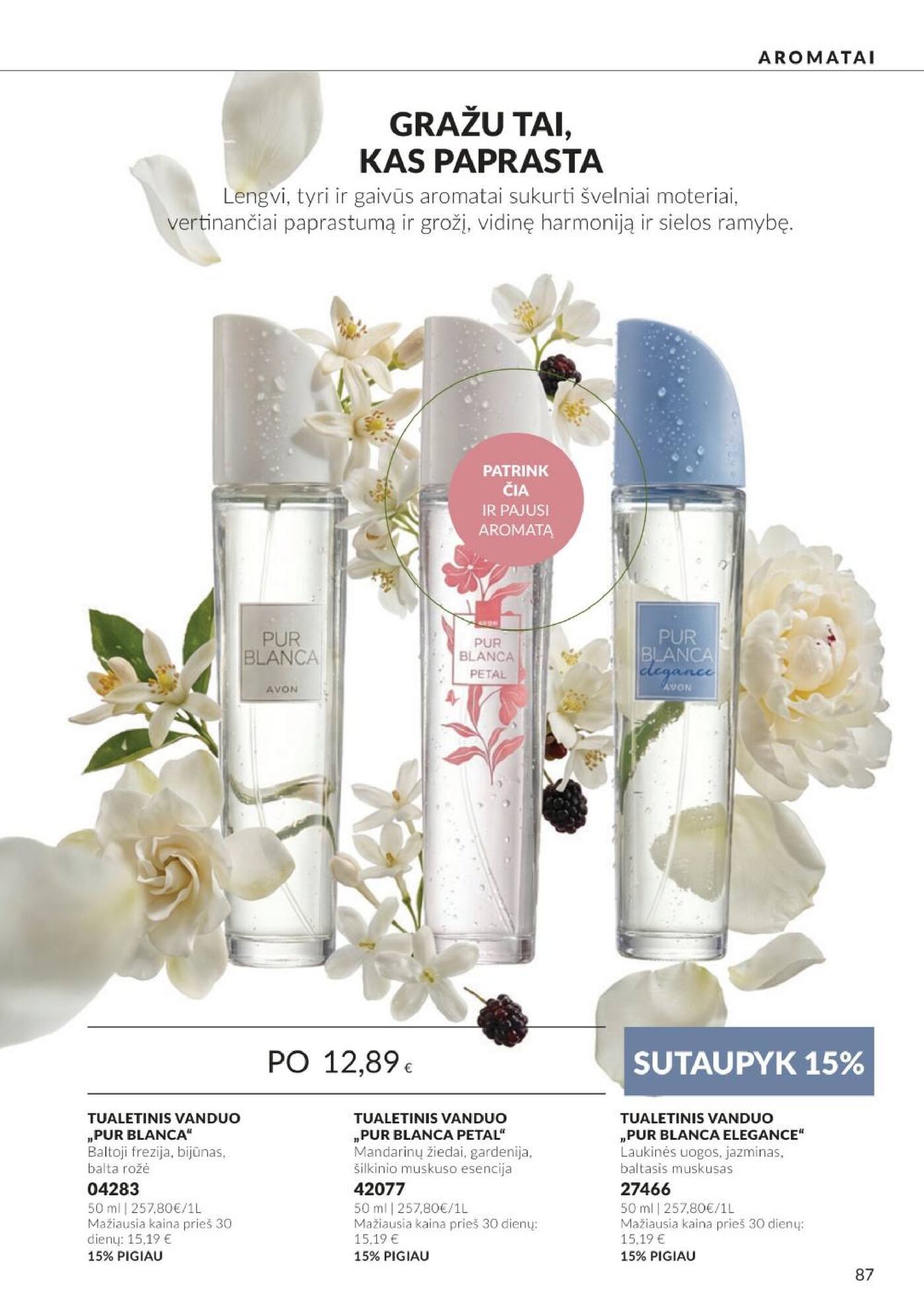 Naujas Avon nuolaidų leidinys - Spalio katalogas Nr.C10 – 87 puslapis