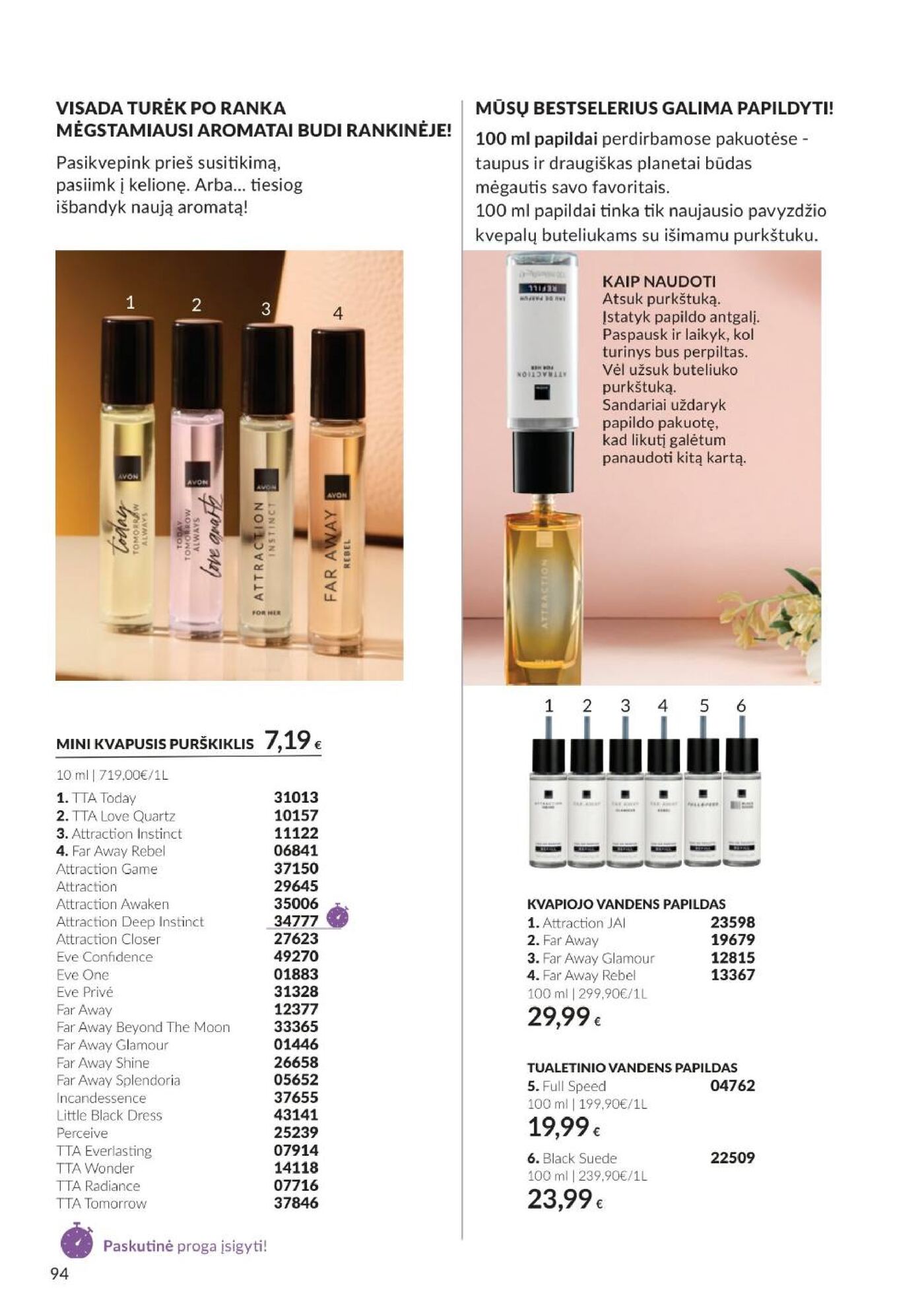 Naujas Avon nuolaidų leidinys - Spalio katalogas Nr.C10 – 94 puslapis