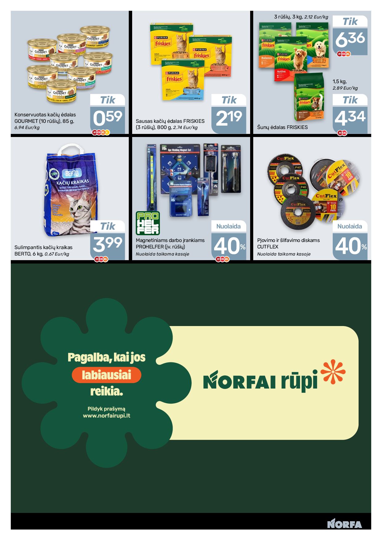 NORFA Nr. 20 (520) – 26 puslapis: Šunų ėdalas FRISKIES, 3 kg, Pjovimo ir šlifavimo diskams CUTFLEX, Šunų ėdalas FRISKIES, 1.5 kg