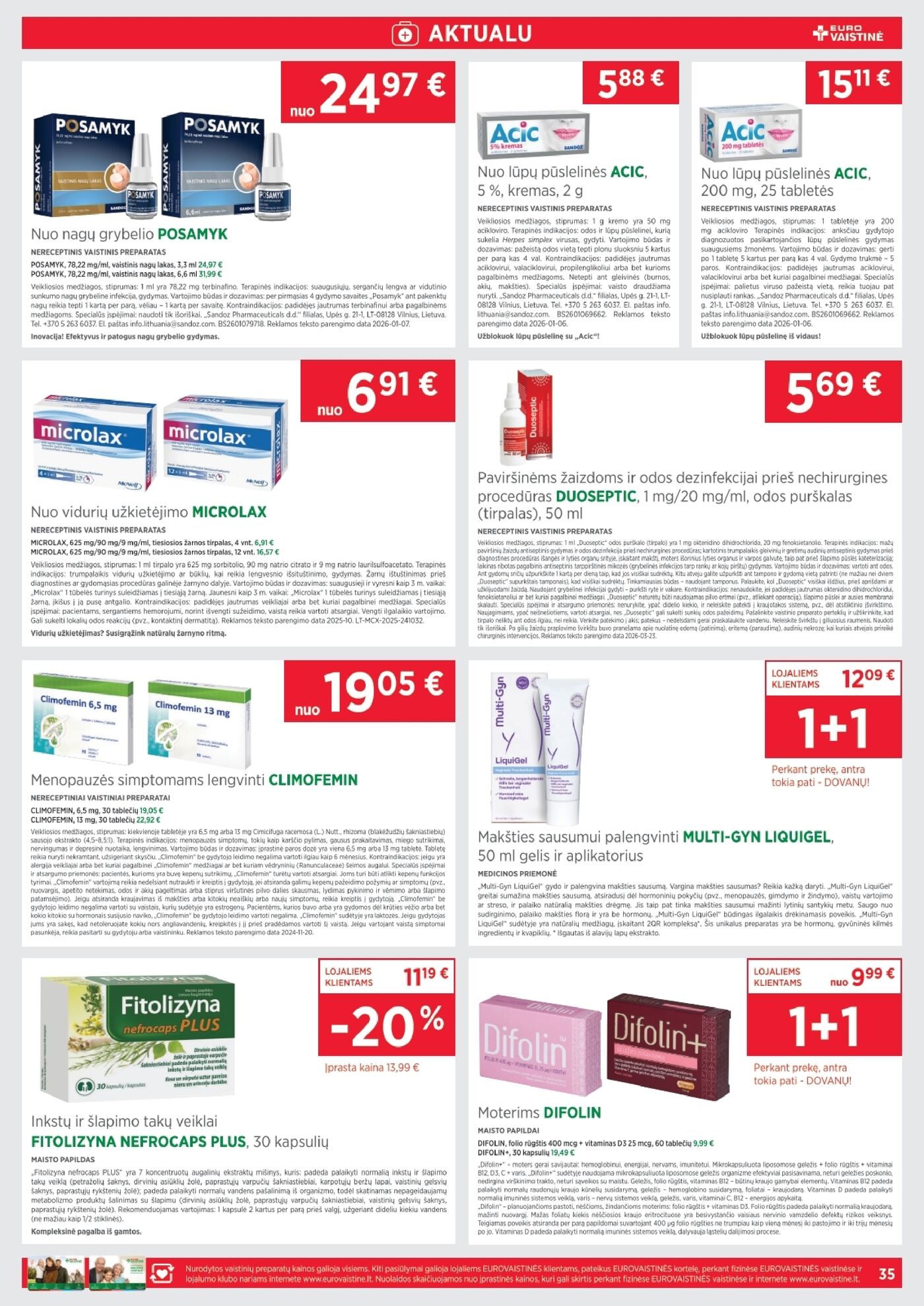 Naujas Eurovaistinė nuolaidų leidinys - Aktualiausios prekės už mažą kainą – 35 puslapis