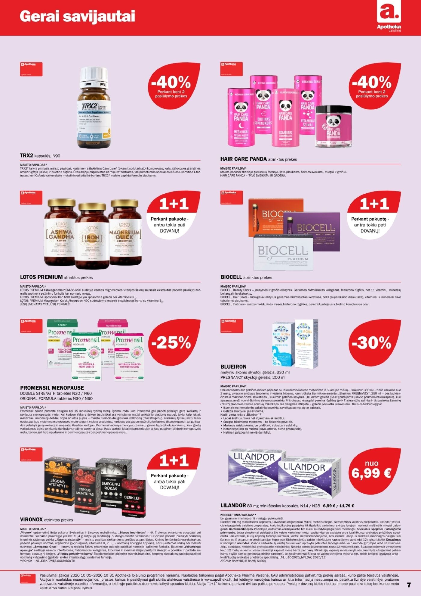 Apotheka vaistinės spalio akcijų leidinys – 7 puslapis