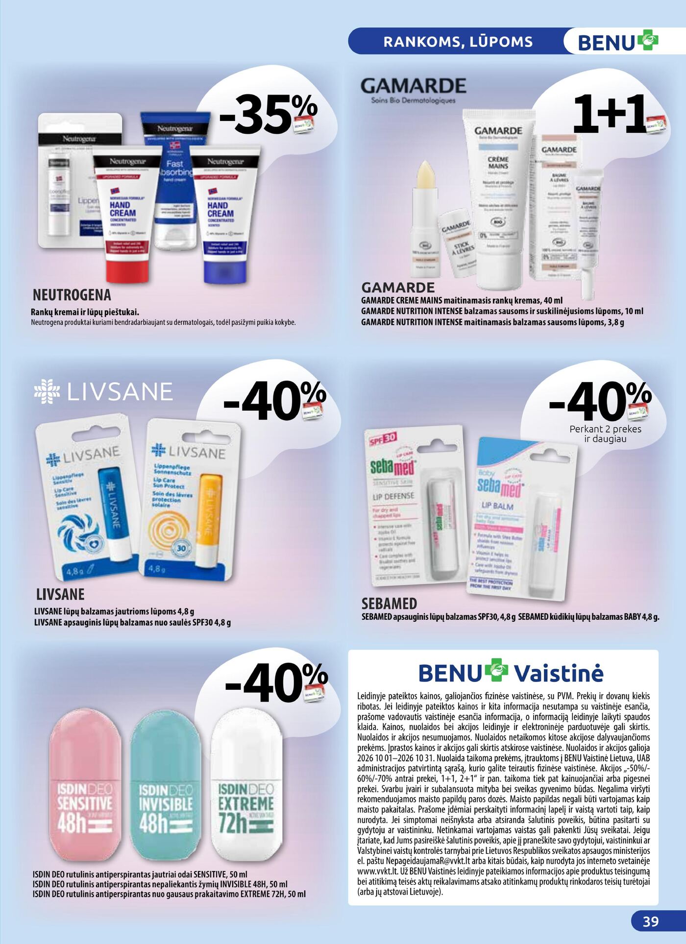 Naujas Benu vaistinė nuolaidų leidinys - Benu mėnesio leidinys – 39 puslapis