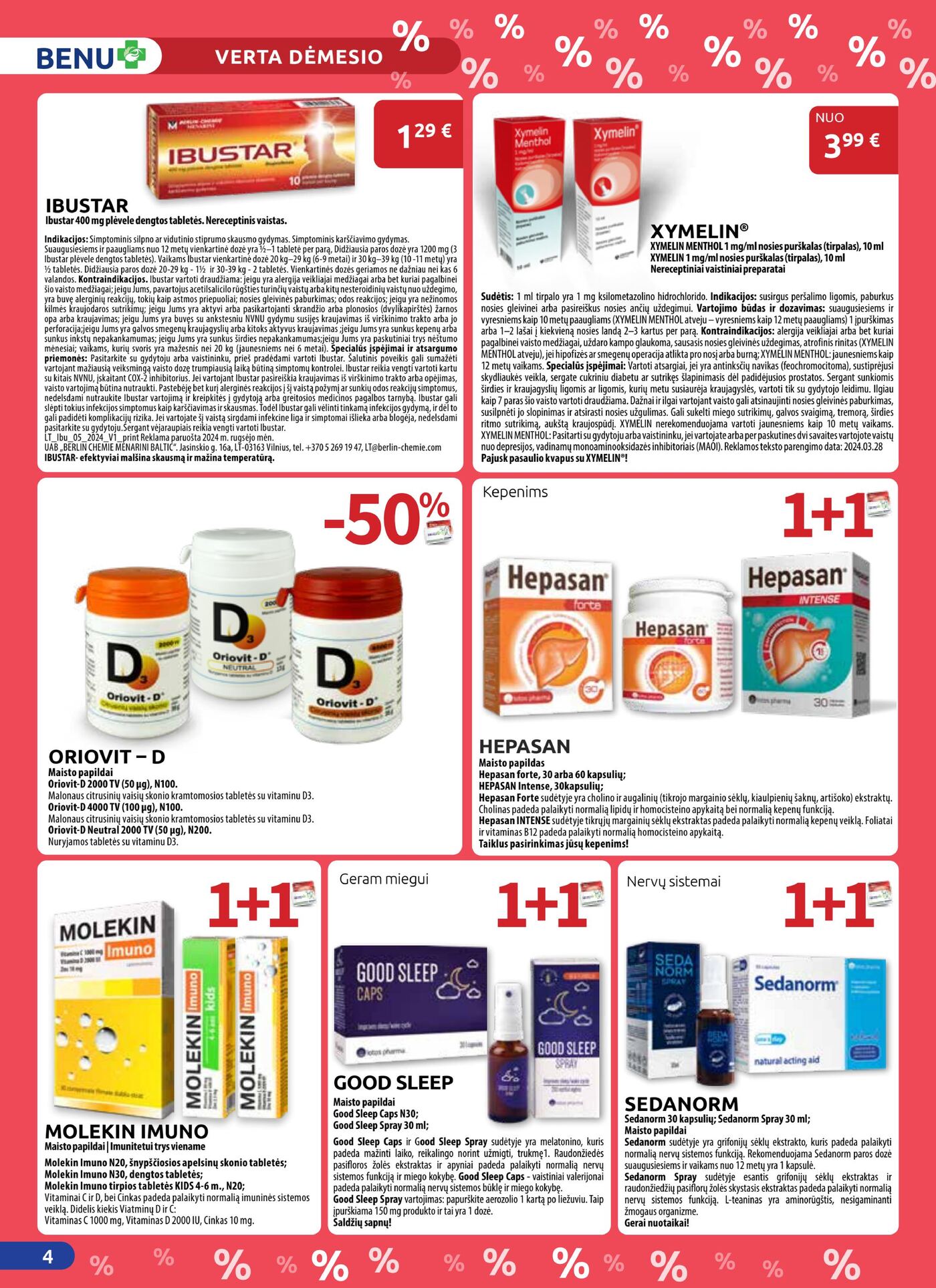 Naujas Benu vaistinė nuolaidų leidinys - Benu mėnesio leidinys – 4 puslapis