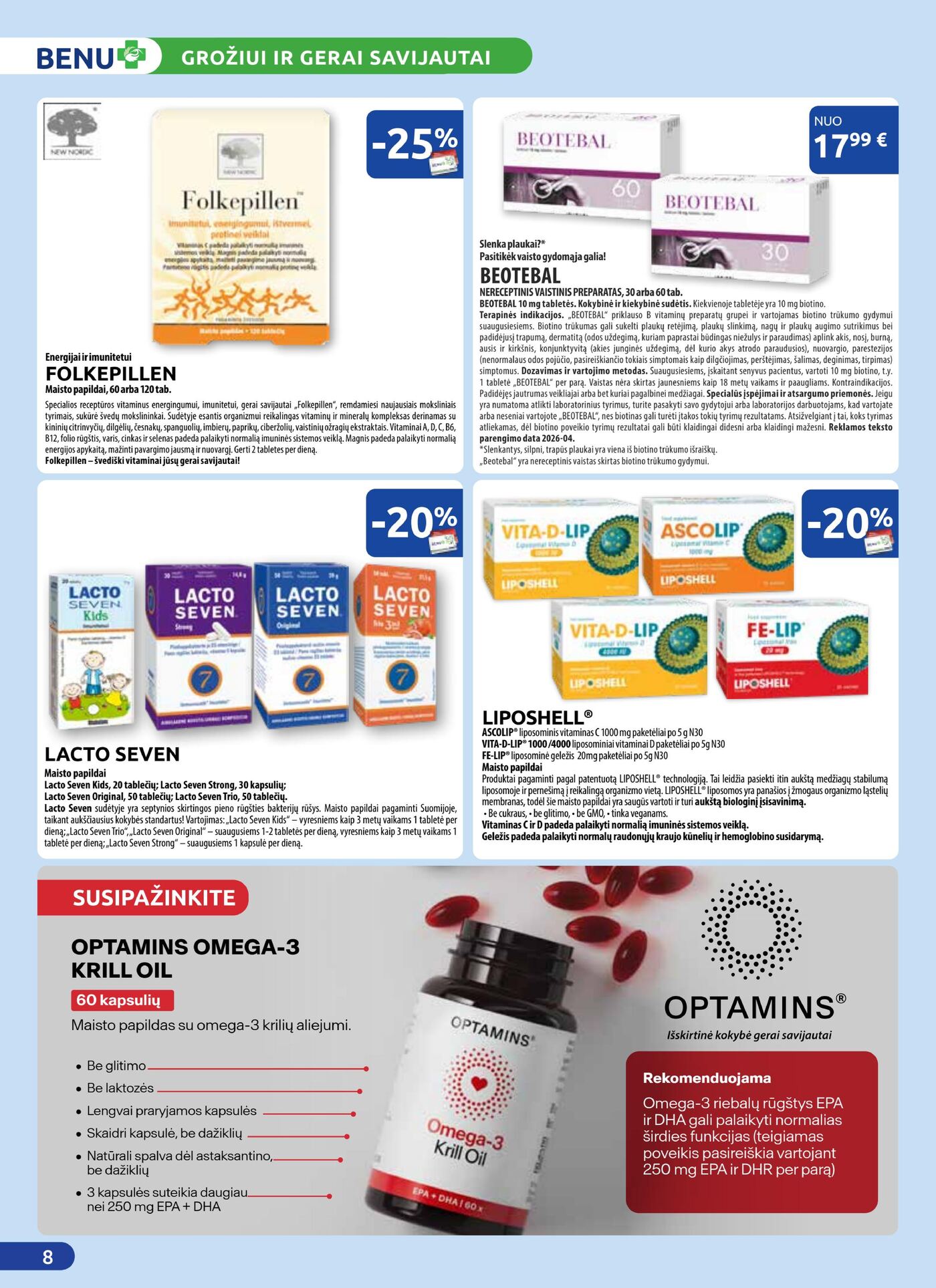Naujas Benu vaistinė nuolaidų leidinys - Benu mėnesio leidinys – 8 puslapis