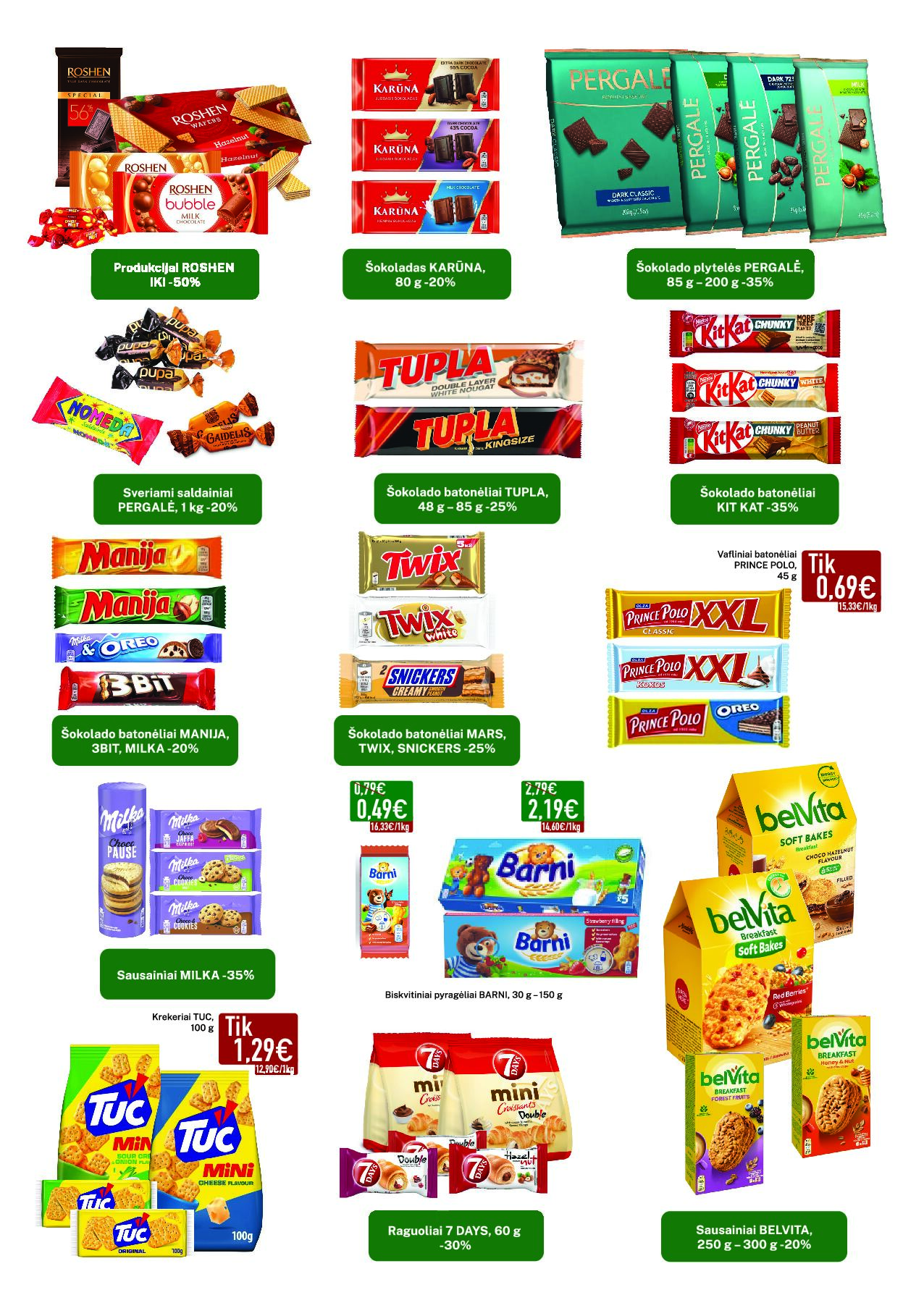 Elimart Tau leidinys – 10 puslapis: Produkcijai ROSHEN, Šokoladas KARŪNA, 80 g, Šokolado plytelės PERGALĖ, 85 g - 200 g