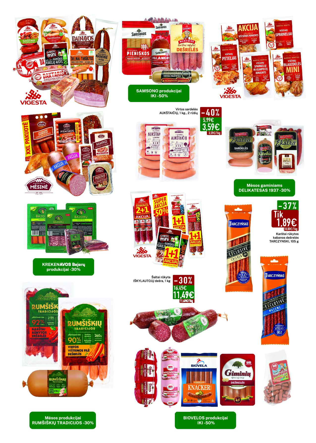 Elimart Tau leidinys – 2 puslapis: SAMSONO produkcijai, Virtos sardelės AUKŠTAIČIŲ, 1 kg, Mėsos gaminiams DELIKATESAS 1937