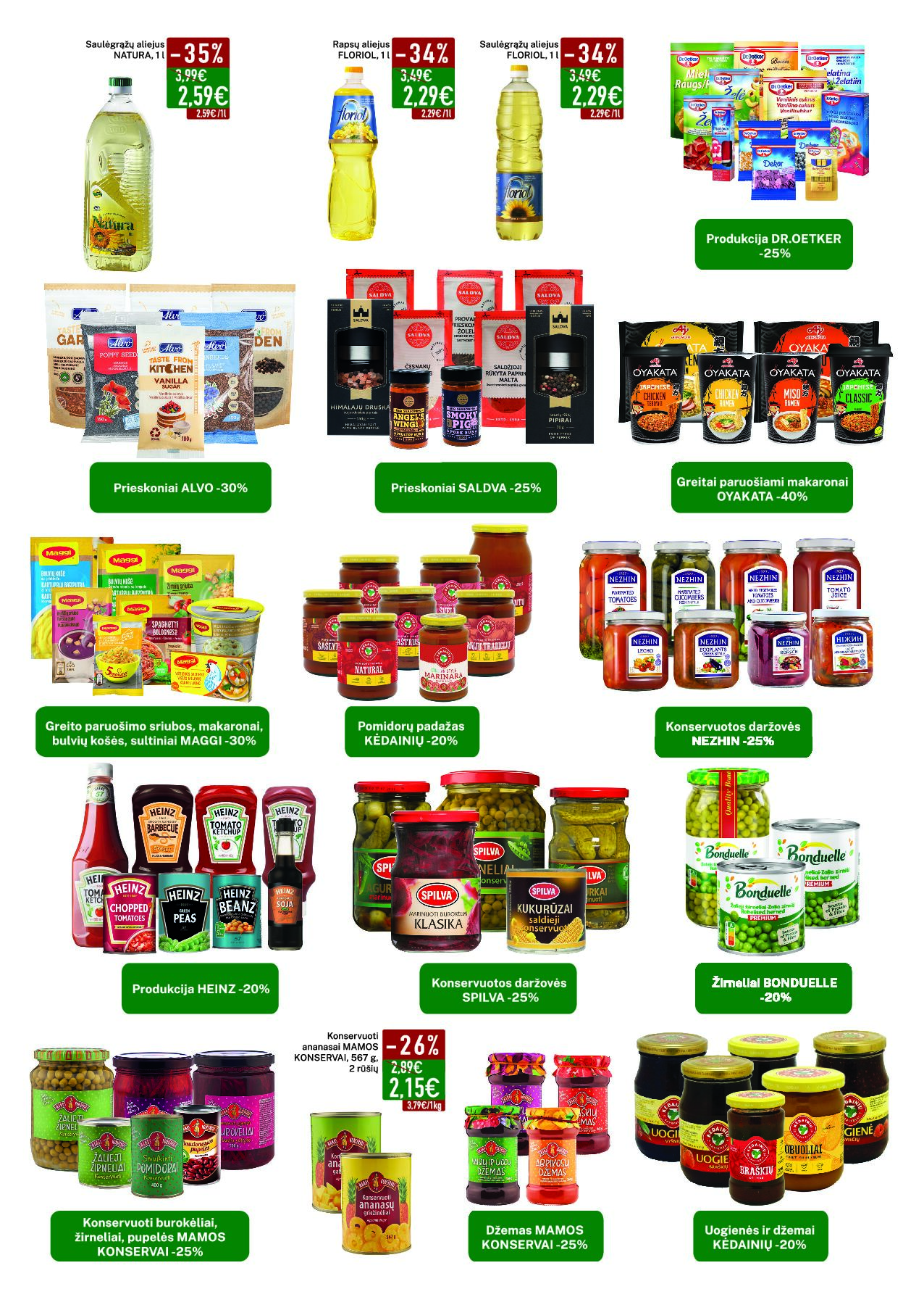 Elimart Tau leidinys – 5 puslapis: Saulėgrąžų aliejus NATURALISIMO, 1 l, Rapsų aliejus FLORIOL, 1 l, Saulėgrąžų aliejus FLORIOI, 1 l
