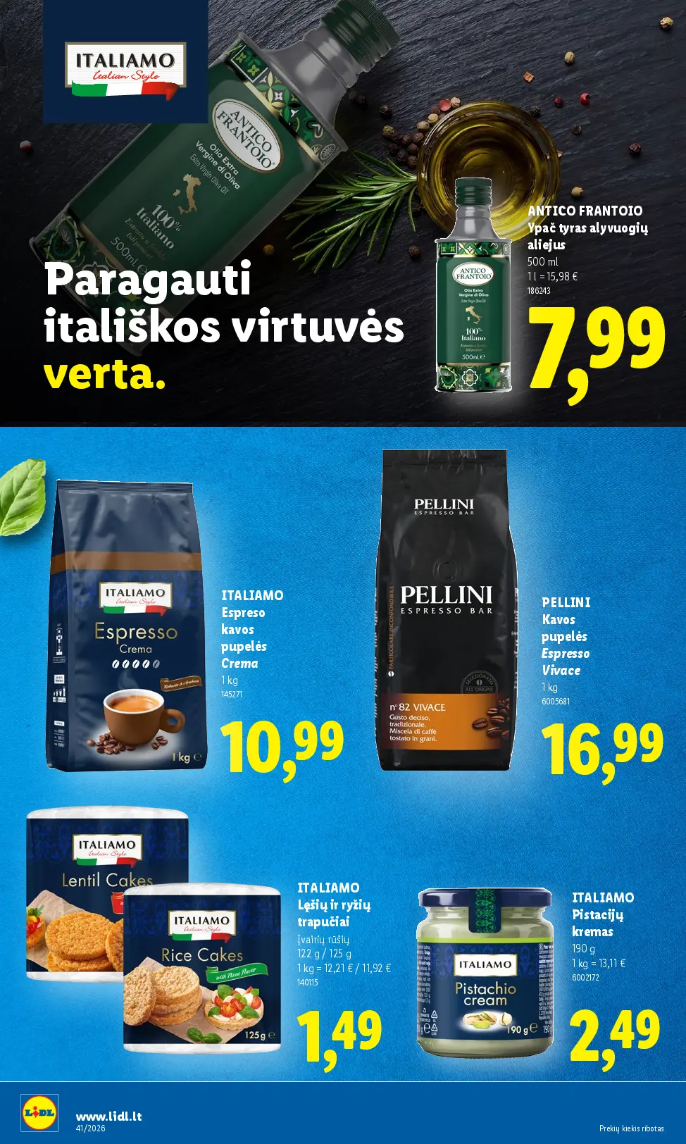 Naujas Lidl nuolaidų leidinys - MAISTO PREKIŲ PASIŪLYMAI Nr.41 – 34 puslapis