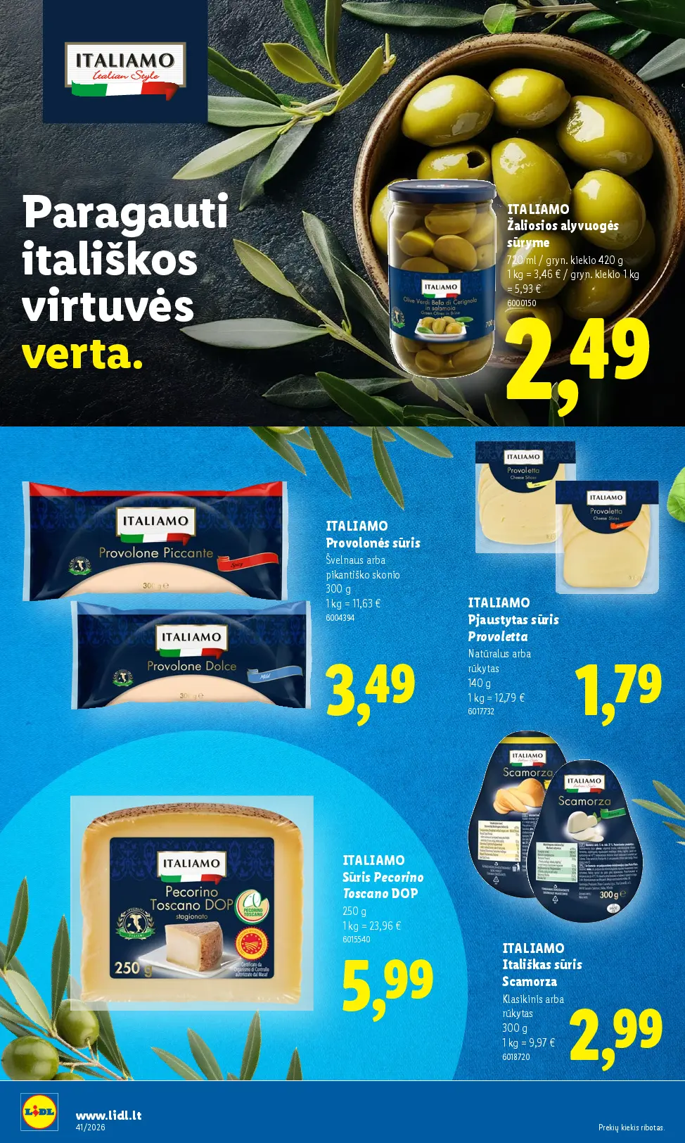 Naujas Lidl nuolaidų leidinys - MAISTO PREKIŲ PASIŪLYMAI Nr.41 – 36 puslapis