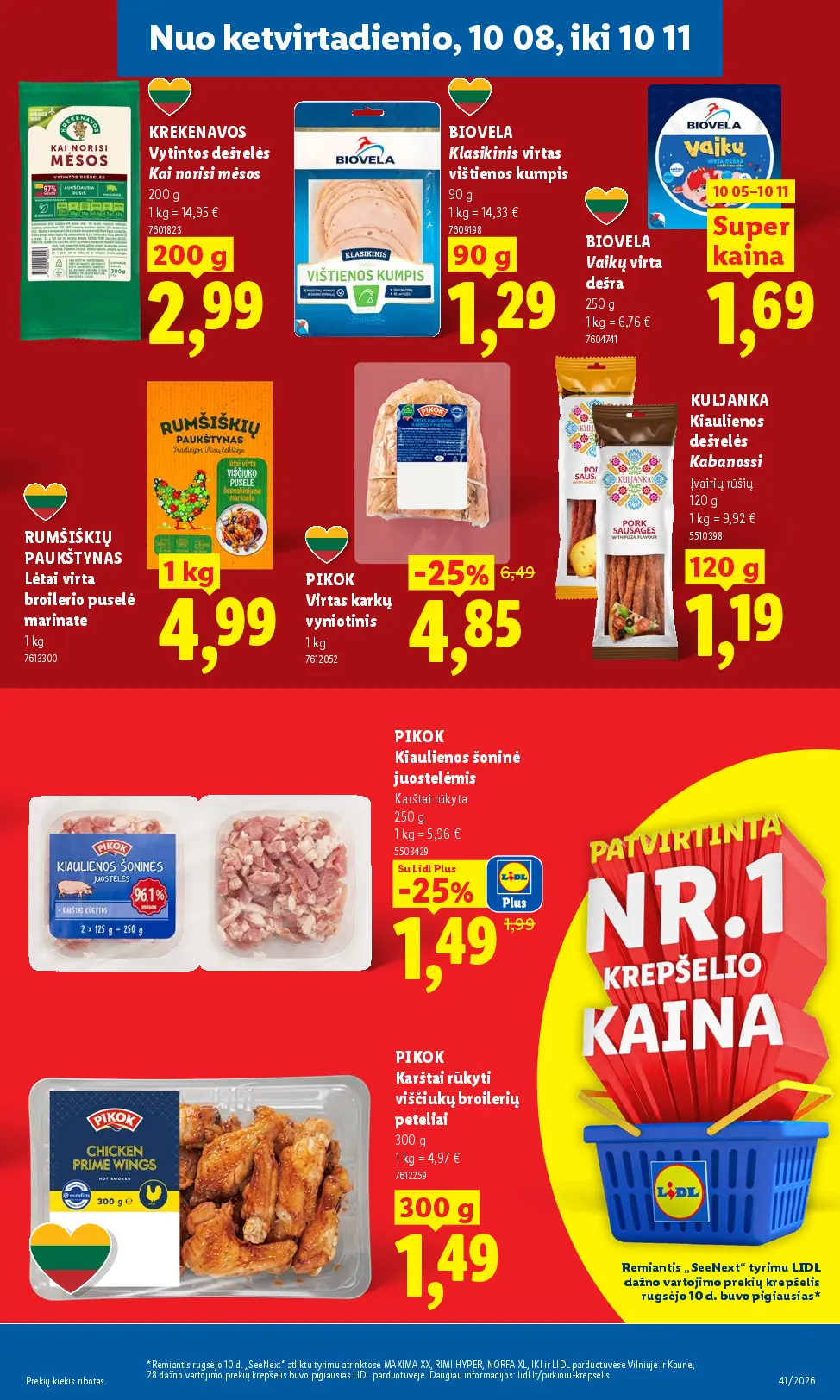 Naujas Lidl nuolaidų leidinys - MAISTO PREKIŲ PASIŪLYMAI Nr.41 – 45 puslapis