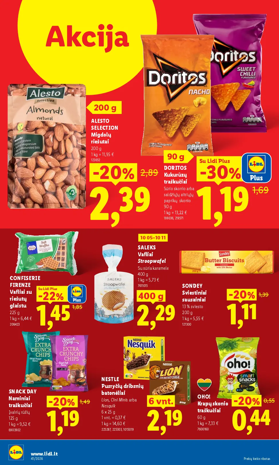 Naujas Lidl nuolaidų leidinys - MAISTO PREKIŲ PASIŪLYMAI Nr.41 – 46 puslapis