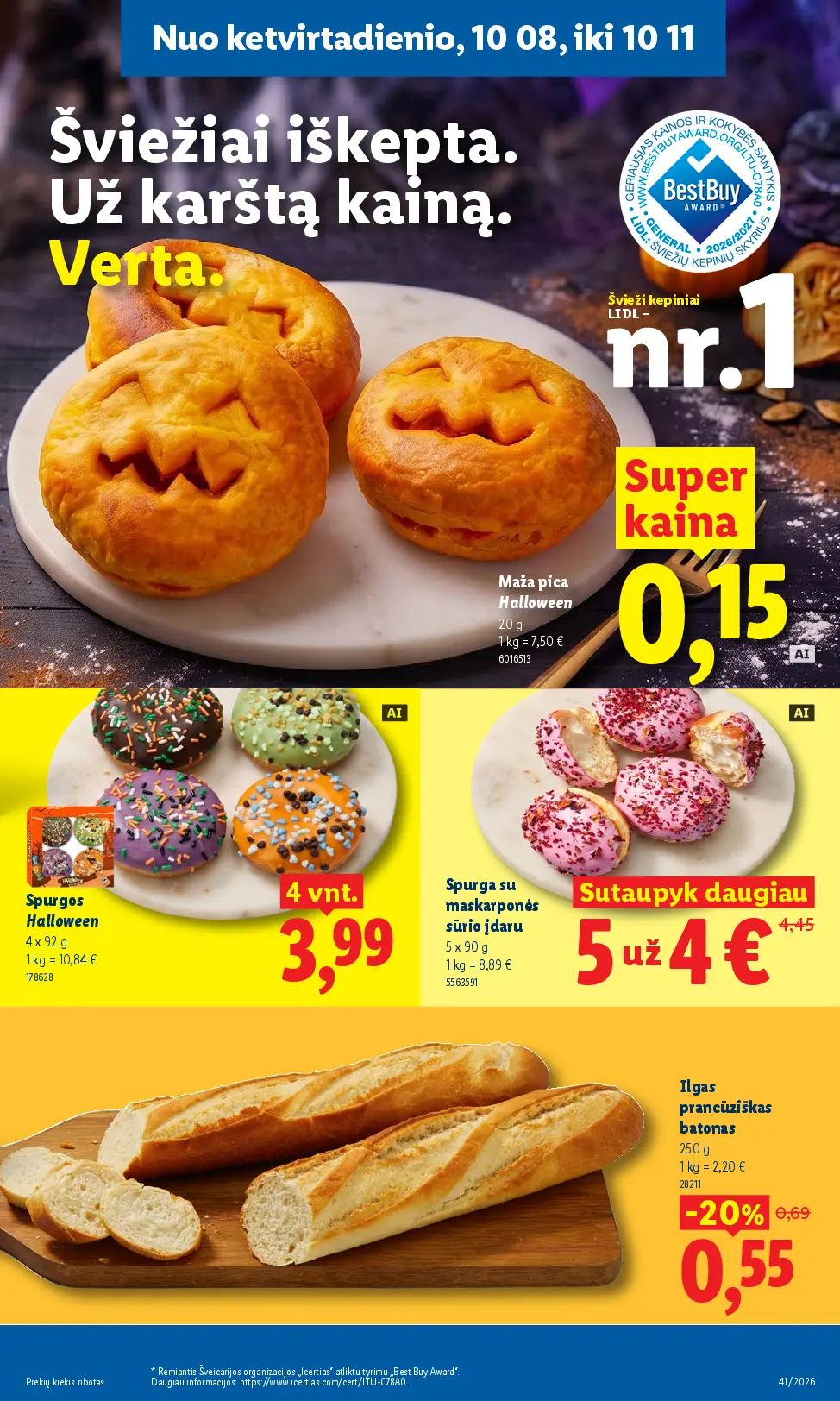 Naujas Lidl nuolaidų leidinys - MAISTO PREKIŲ PASIŪLYMAI Nr.41 – 47 puslapis