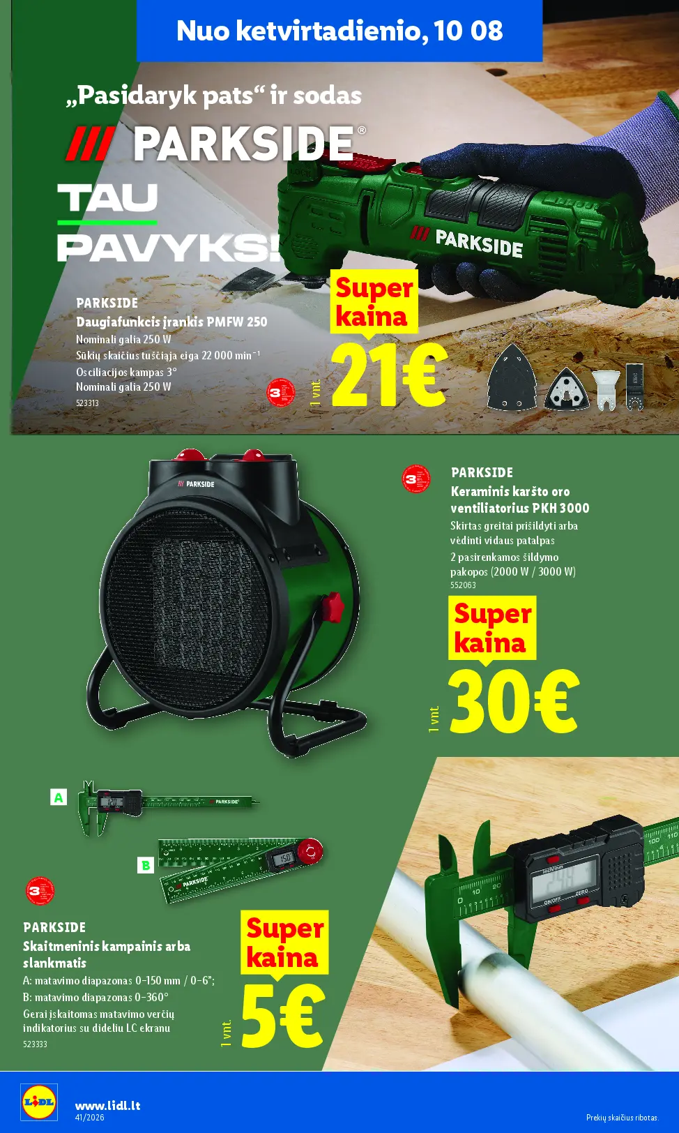 Naujas Lidl nuolaidų leidinys - NE MAISTO PREKIŲ PASIŪLYMAI Nr.41 – 14 puslapis