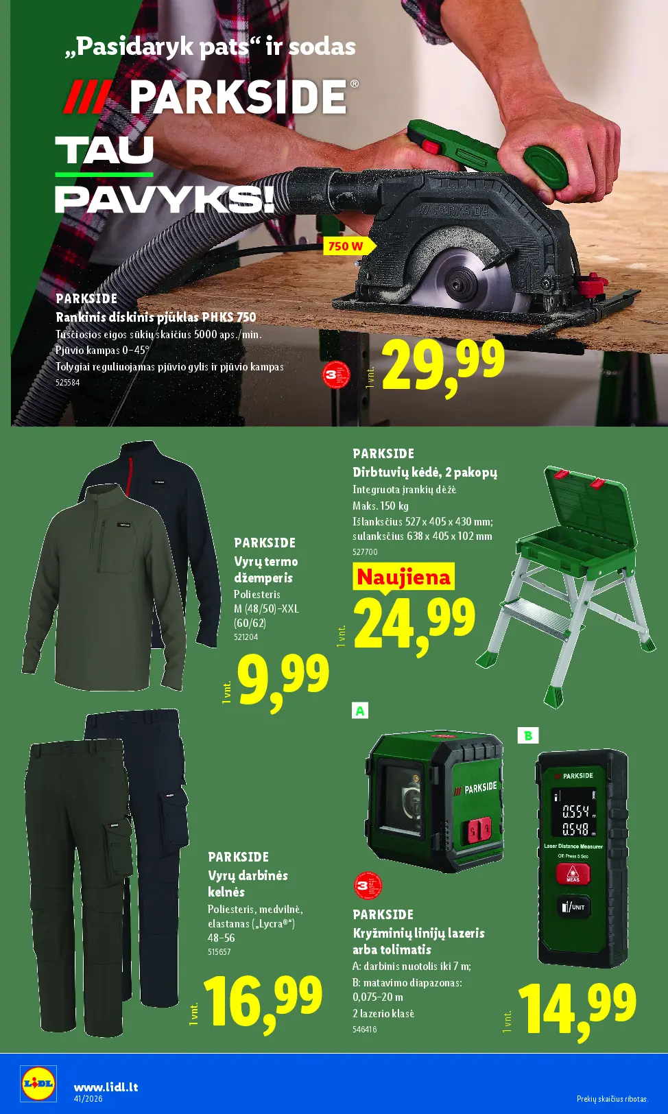 Naujas Lidl nuolaidų leidinys - NE MAISTO PREKIŲ PASIŪLYMAI Nr.41 – 16 puslapis