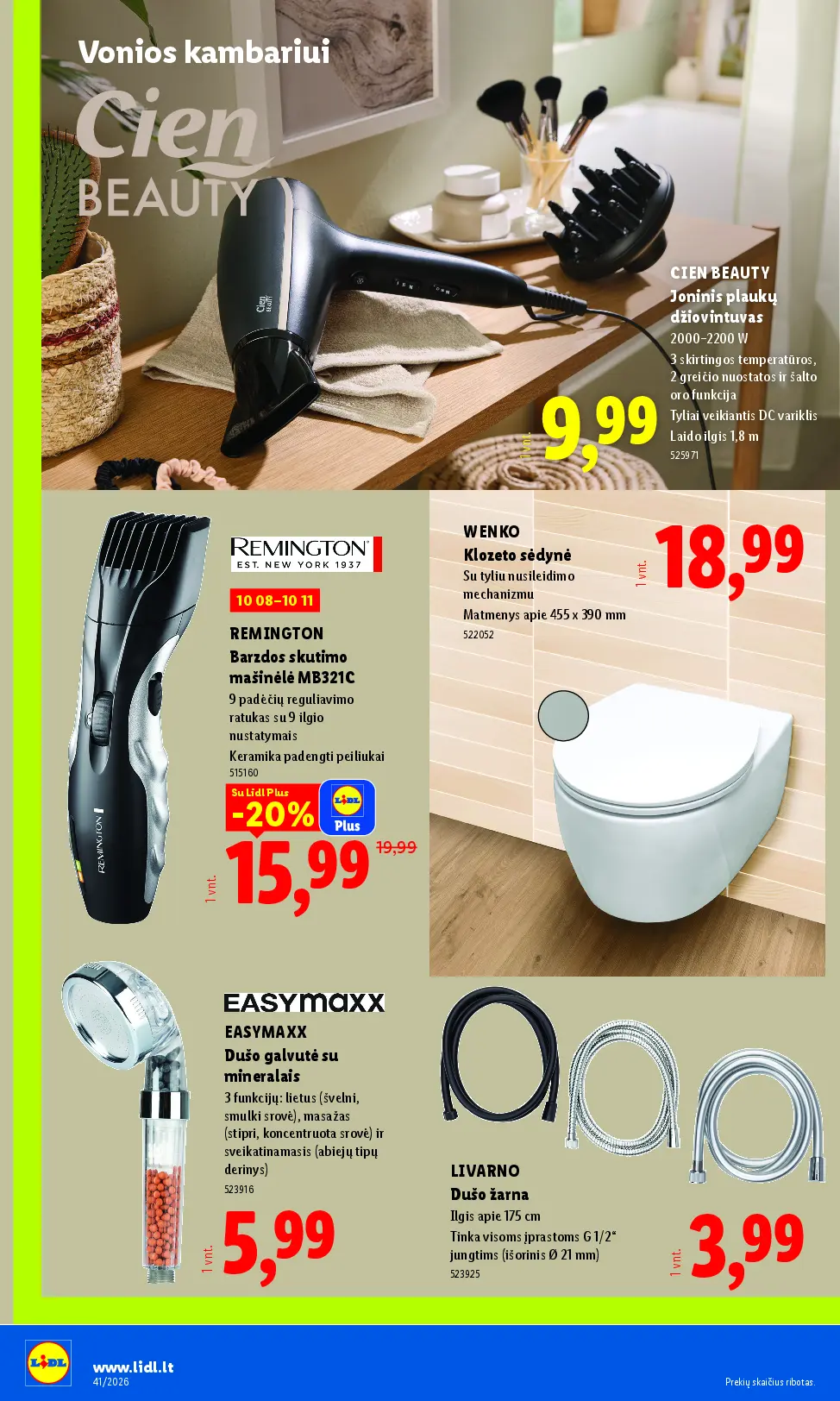 Naujas Lidl nuolaidų leidinys - NE MAISTO PREKIŲ PASIŪLYMAI Nr.41 – 26 puslapis