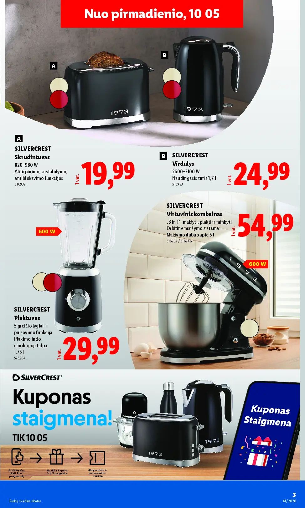 Naujas Lidl nuolaidų leidinys - NE MAISTO PREKIŲ PASIŪLYMAI Nr.41 – 3 puslapis