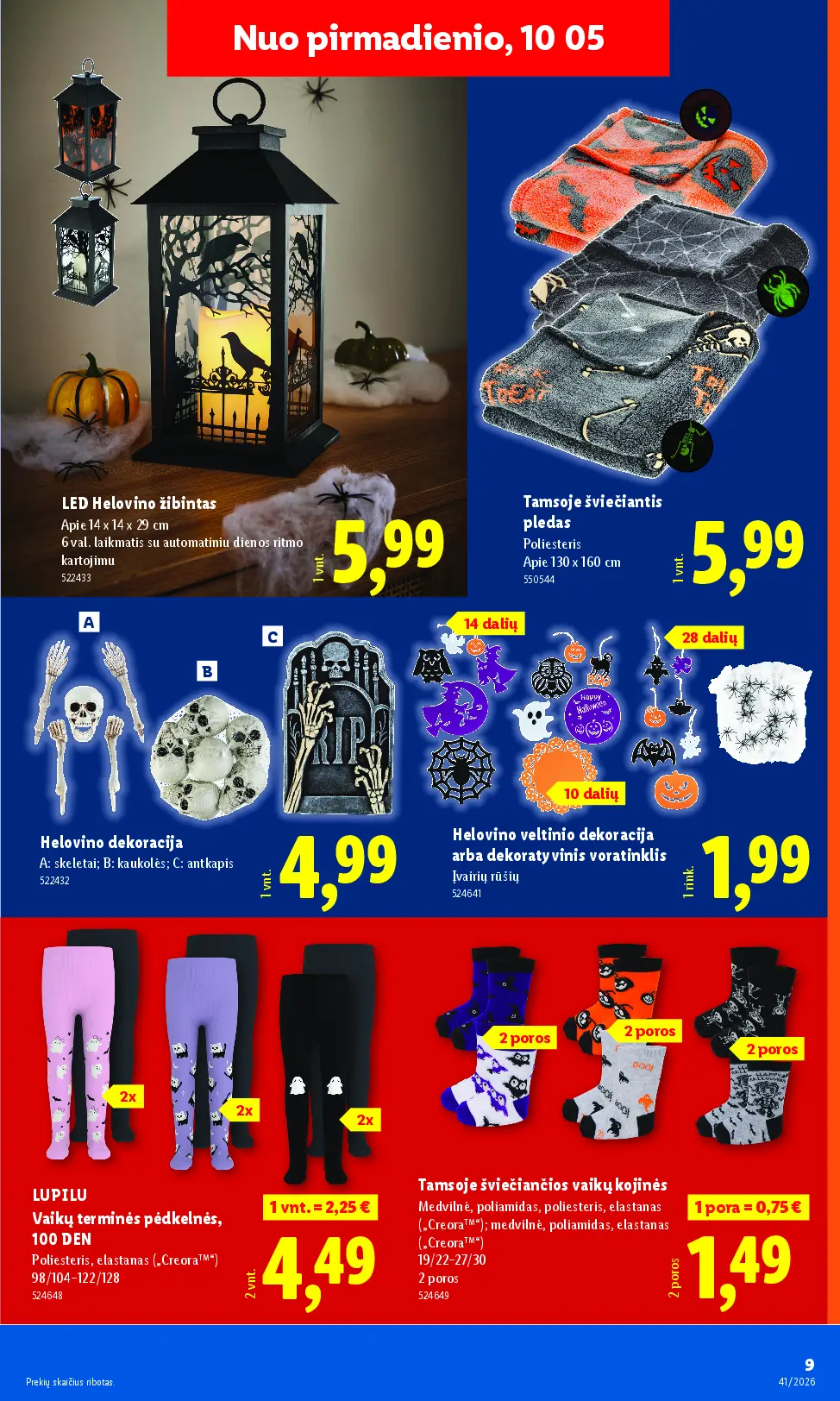 Naujas Lidl nuolaidų leidinys - NE MAISTO PREKIŲ PASIŪLYMAI Nr.41 – 9 puslapis