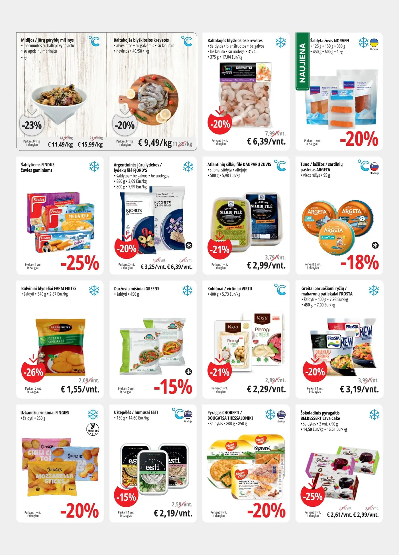 PROMO Cash&Carry Pasiūlymai – 4 puslapis: Midijos / jūrų gėrybių mišinys, Baltakojės blyškiosios krevetės, Baltakojės blyškiosios krevetės, 375 g