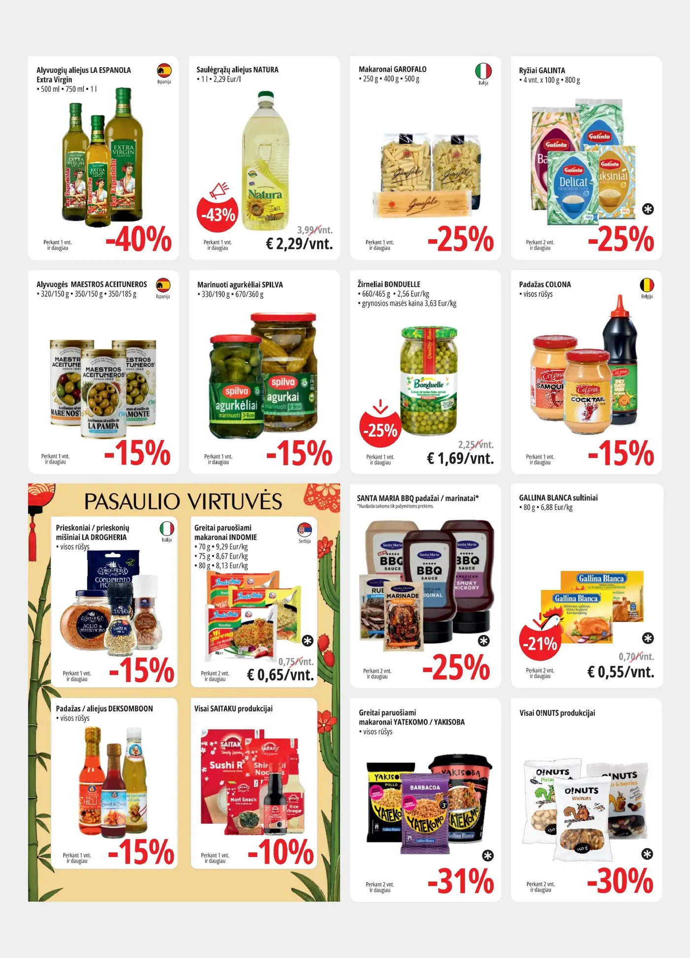 PROMO Cash&Carry Pasiūlymai – 8 puslapis: Alyvuogių aliejus LA ESPANOLA Extra Virgin, 500 ml, Saulėgrąžų aliejus NATURALISIMO, 1 l, Makaronai GAROFALO, 250 g