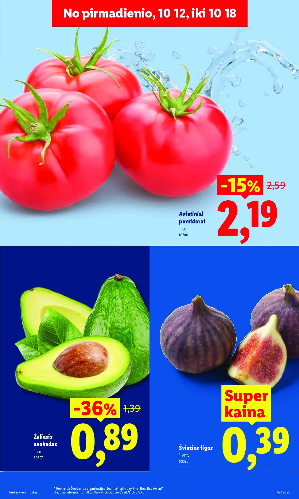 Naujas Lidl nuolaidų leidinys - MAISTO PREKIŲ PASIŪLYMAI Nr.42 – 5 puslapis: Avietiniams pomidorams, 1 kg, Šviežios figos, 1 vnt