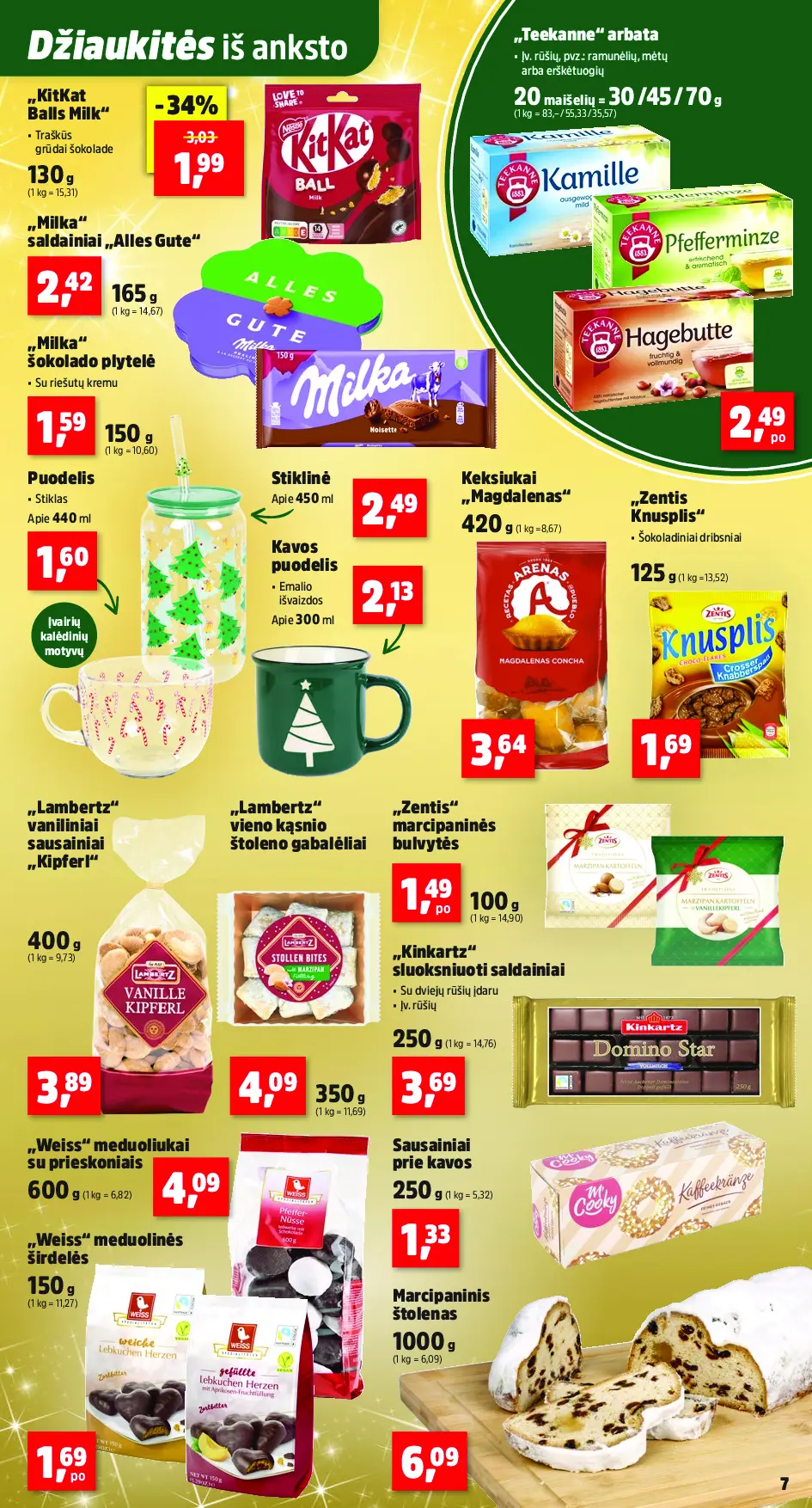 Thomas Philipps savaitės leidinys – 7 puslapis: „KitKat Balls Milk“, 130 g, „Milka“ saldainiai „Alles Gute“, 165 g, „Milka“ šokolado plytelė, 150 g