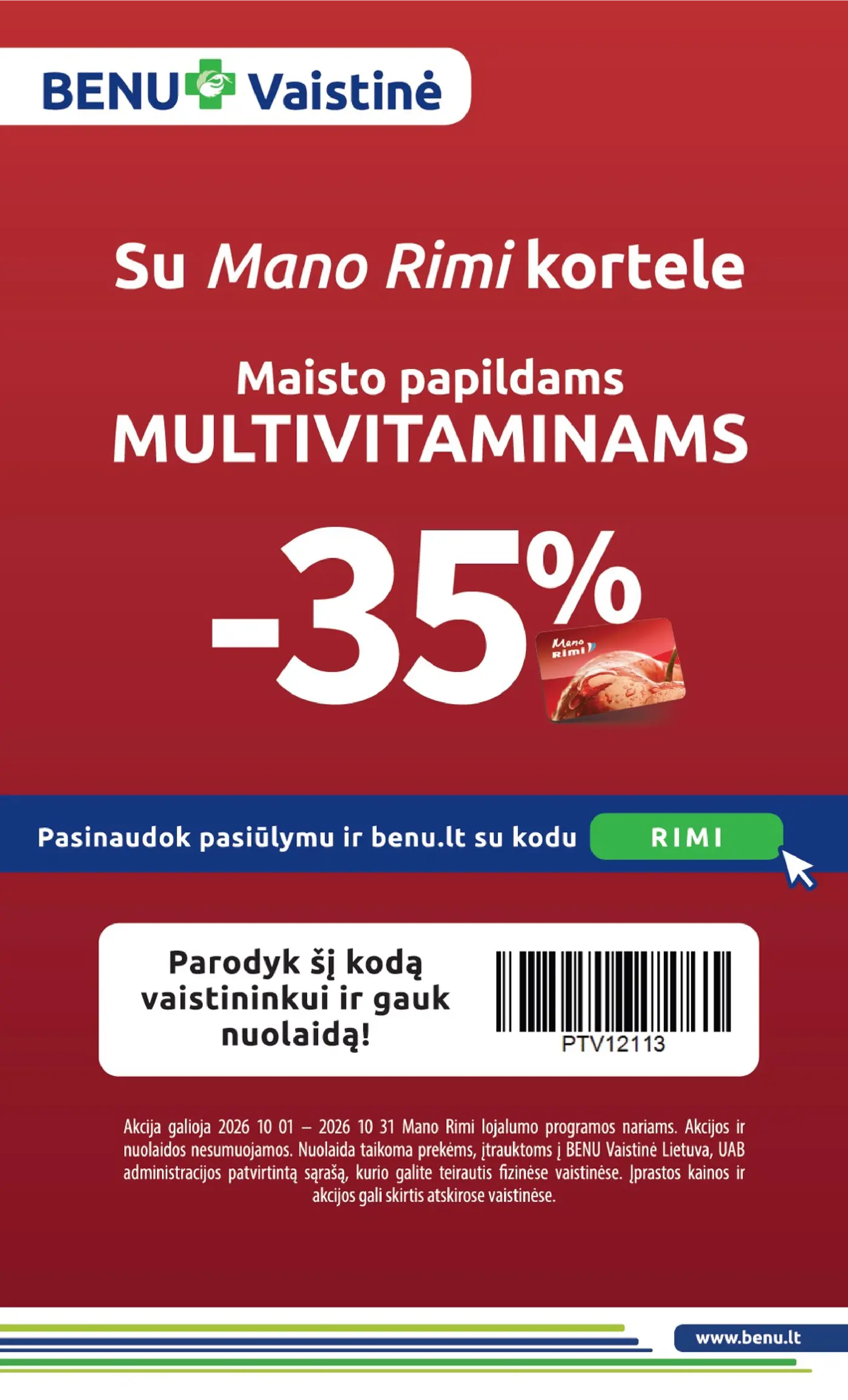 „Rimi“ savaitinis leidinys Nr. 42 (2026.10.13 - 2026.10.19) – 36 puslapis: Maisto papildams MULTIVITAMINAMS
