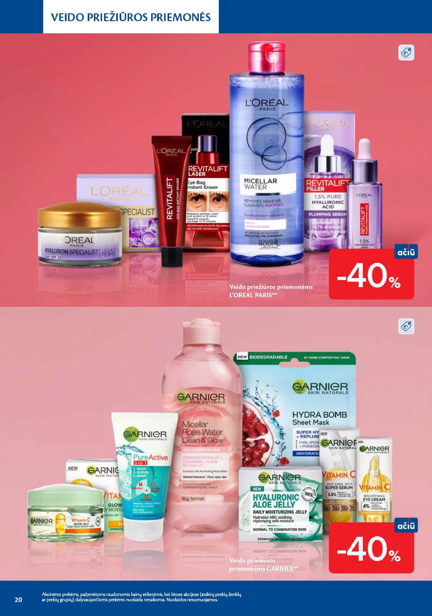 Naujas Maxima nuolaidų leidinys - Grožio mugė – 20 puslapis: Veido priežiūros priemonėms L'OREAL PARIS, Veido priežiūros priemonėms GARNIER