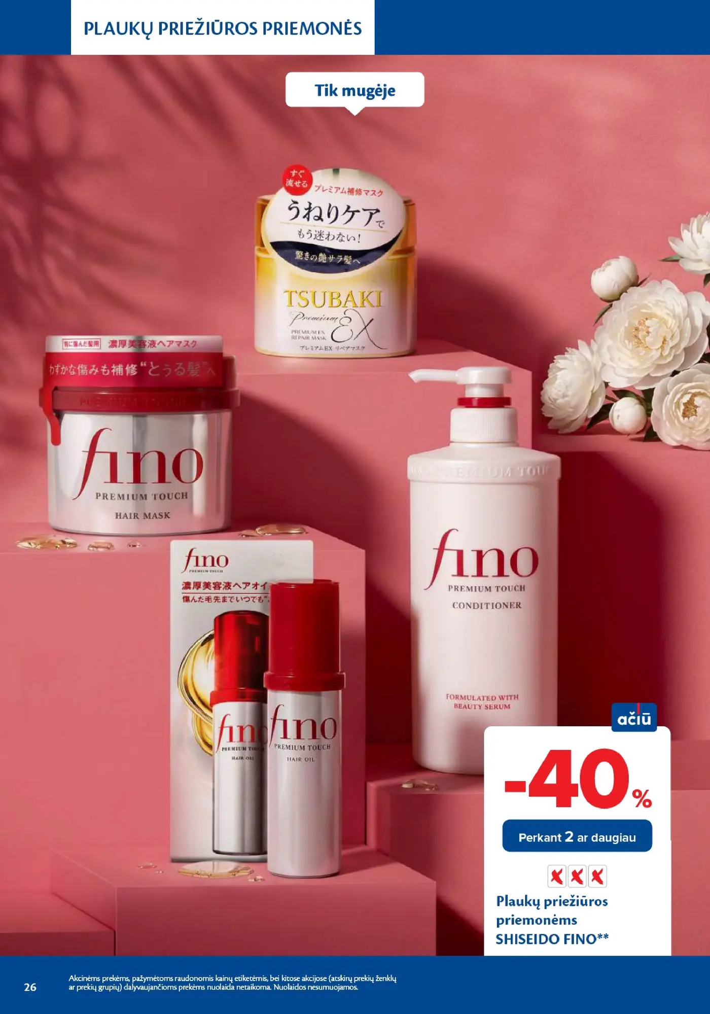 Naujas Maxima nuolaidų leidinys - Grožio mugė – 26 puslapis: Plaukų priežiūros priemonėms SHISEIDO FINO