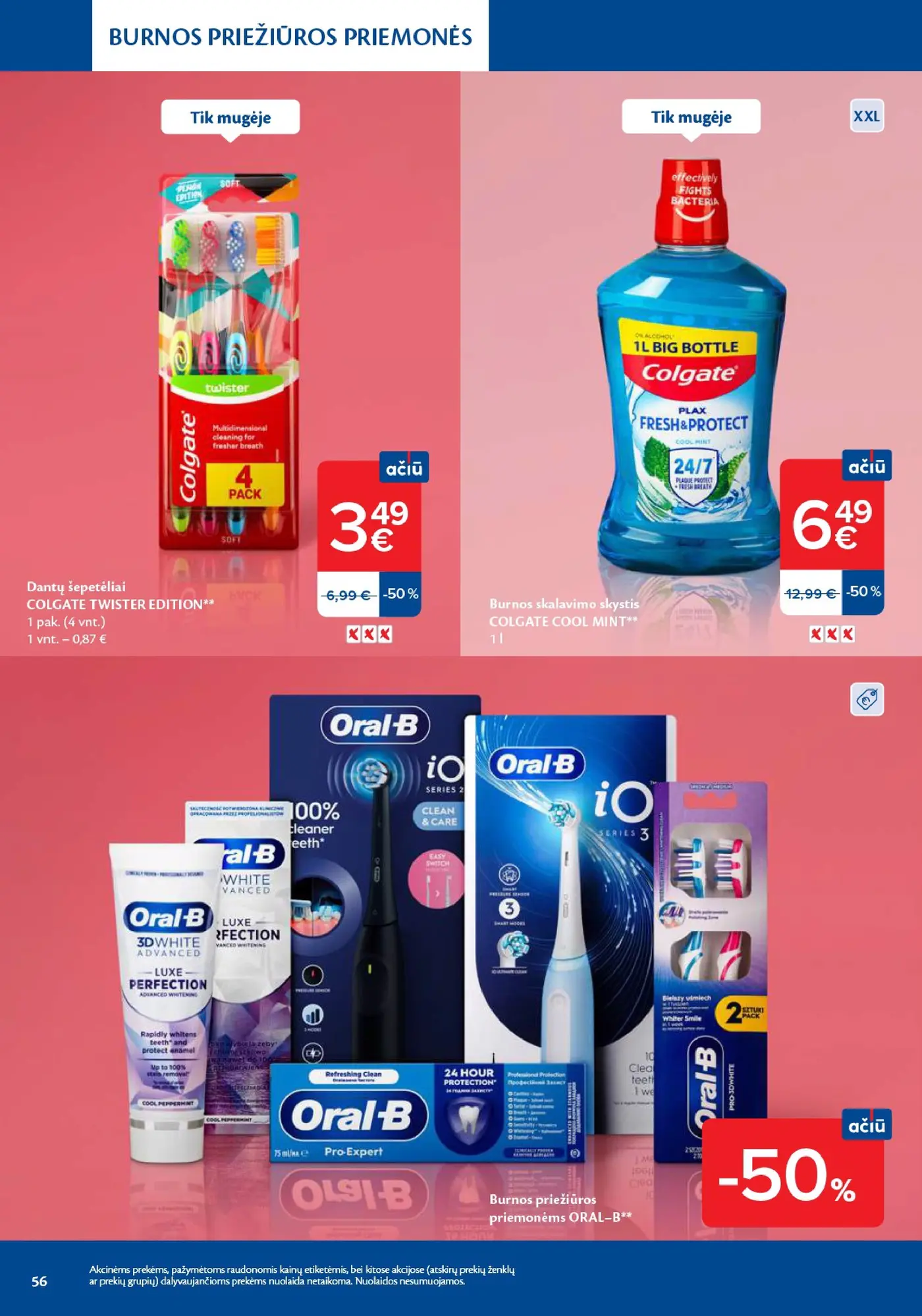 Naujas Maxima nuolaidų leidinys - Grožio mugė – 56 puslapis: Dantų šepetėliai COLGATE TWISTER EDITION, 1 pak., Burnos priežiūros priemonėms ORAL-B
