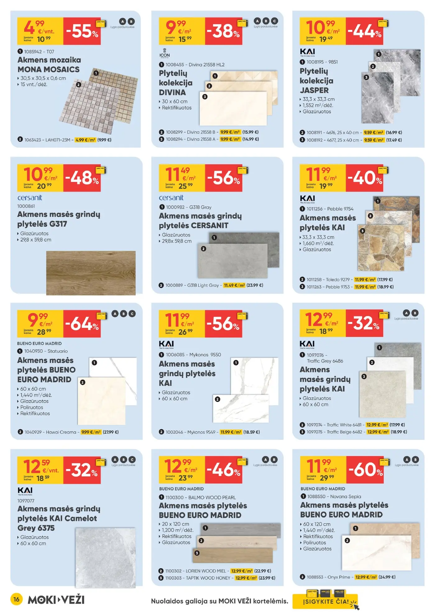 Moki Veži kainynas Nr. 11 – 16 puslapis
