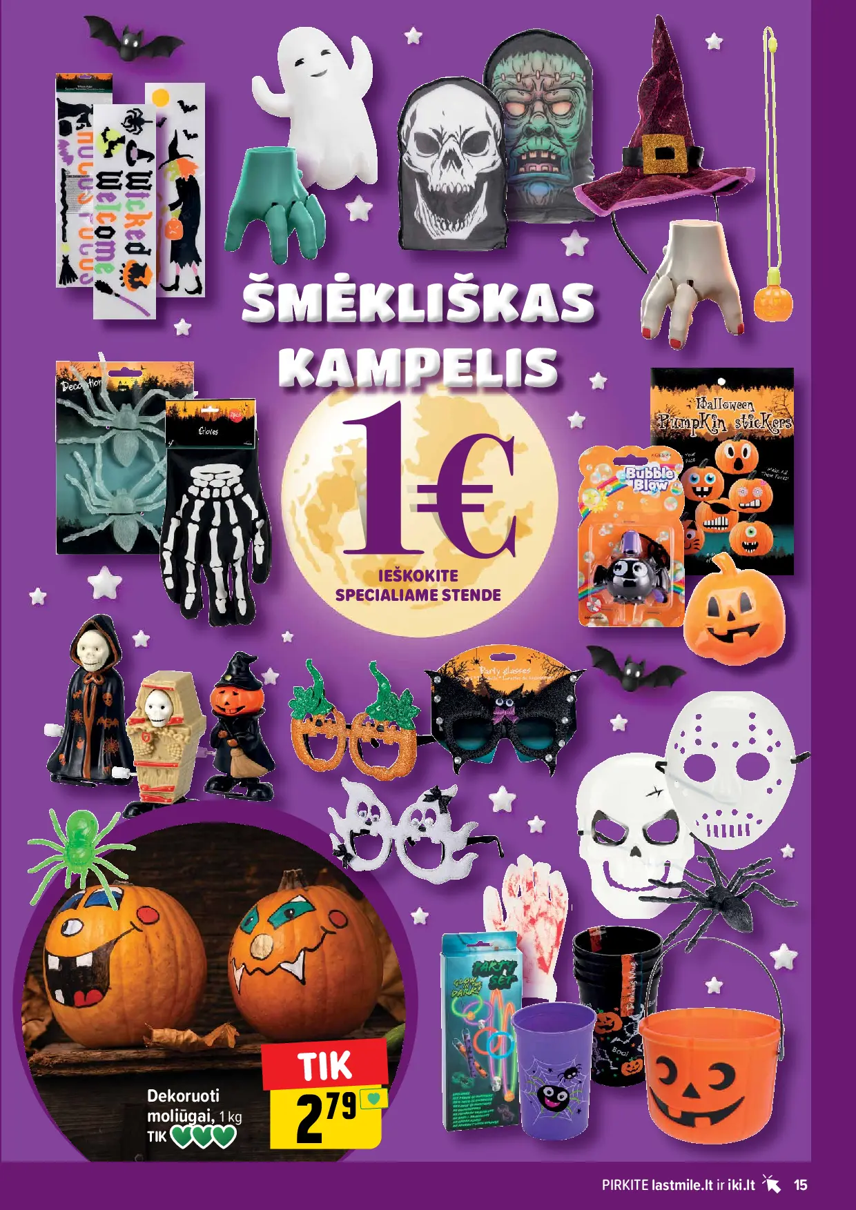 IKI Kainų leidinys Nr. 43 – 15 puslapis: Dekoruoti moliūgai, 1 kg, ŠMĖKLIŠKAS KAMPELIS