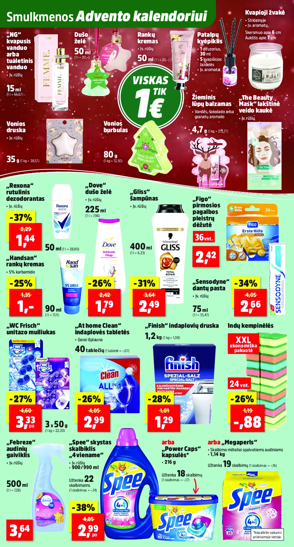 Thomas Philipps savaitės leidinys – 10 puslapis: „Finish“ indaplovių druska, 1.2 kg, „Febreze“ audinių gaiviklis, 500 ml, „Gliss“ šampūnas, 400 ml