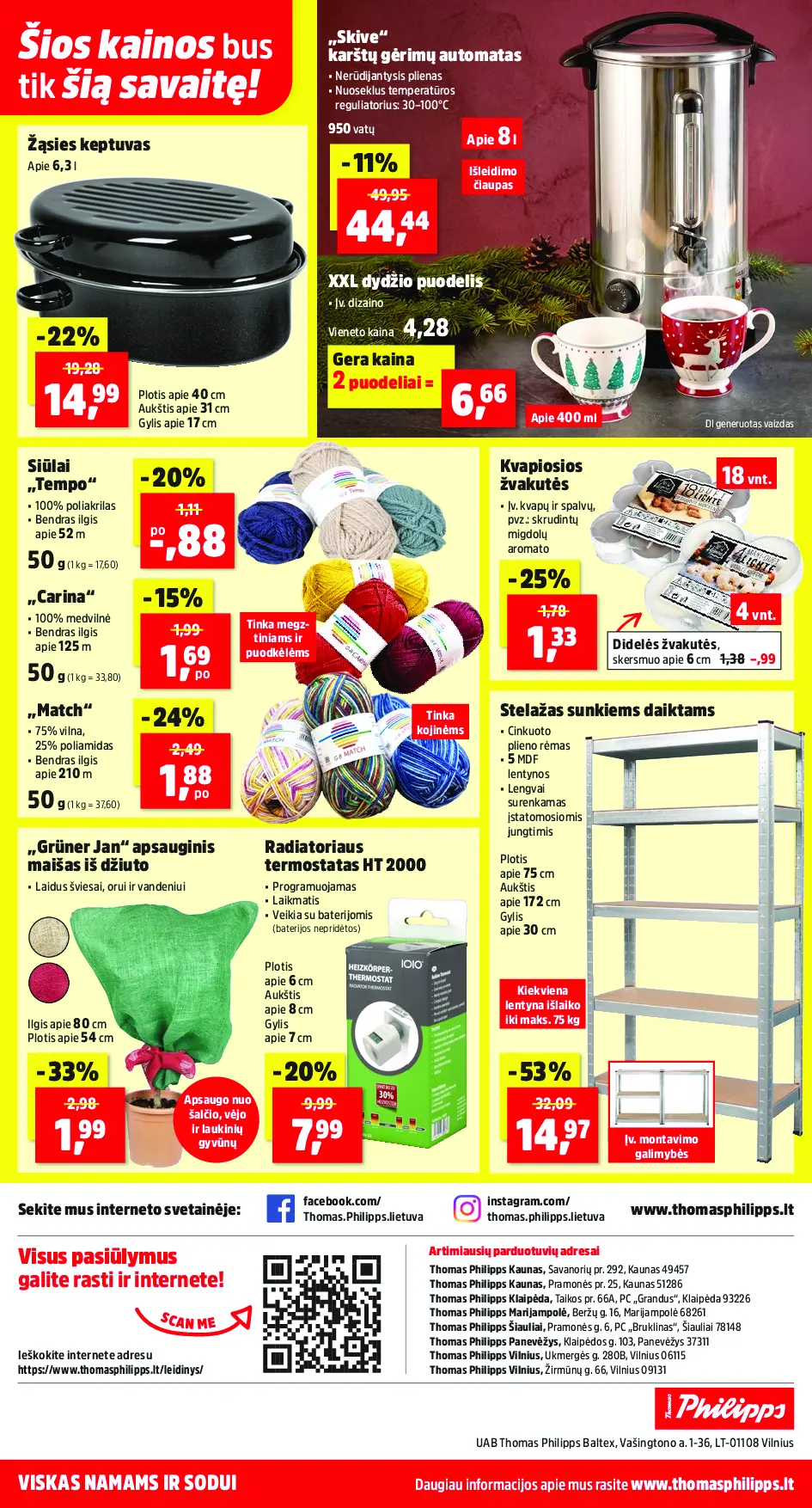 Thomas Philipps savaitės leidinys – 12 puslapis: Žąsies keptuvas, 6.3 l, „Skive“ karštų gėrimų automatas, 8 l, XXL dydžio puodelis, 400 ml