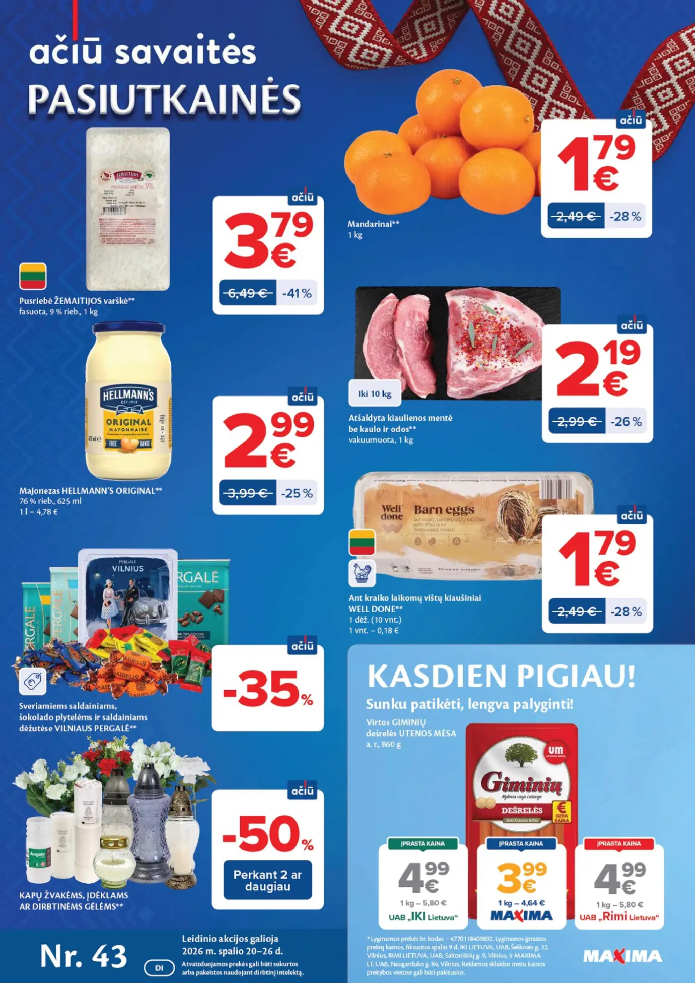 Naujas Maxima nuolaidų leidinys - AČIŪ savaitinis leidinys Nr. 43 – 1 puslapis