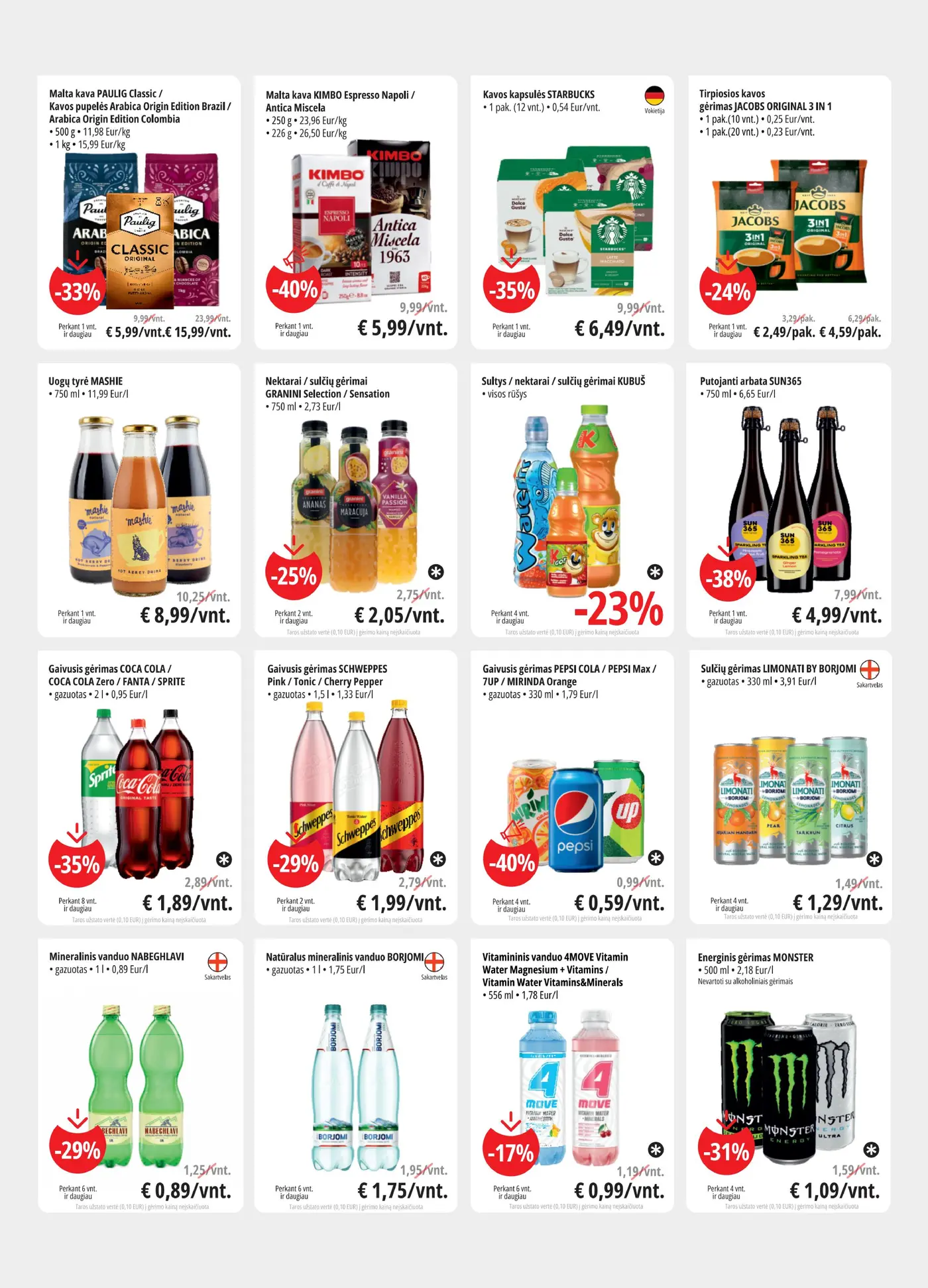 PROMO Cash&Carry Pasiūlymai – 10 puslapis: Malta kava PAULIG Classic / Kavos pupelės Arabica Origin Edition Brazil / Arabica Origin Edition Colombia, 500 g, Malta kava KIMBO Espresso Napoli / Antica Miscela, 250 g, Kavos kapsulės STARBUCKS, 1 pak.