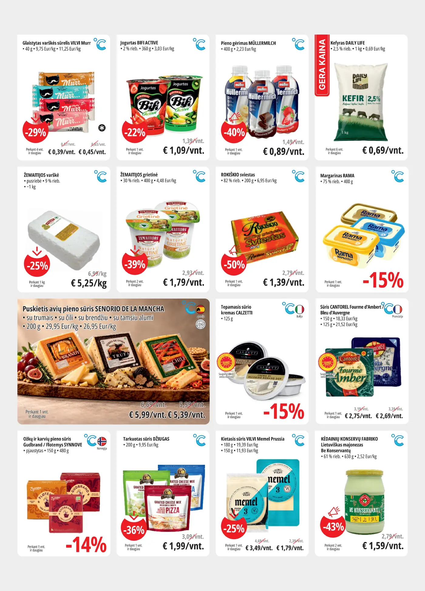 PROMO Cash&Carry Pasiūlymai – 2 puslapis: Glaistytas varškės sūrelis VILVI Murr, 40 g, Jogurtas BIFI ACTIVE, 360 g, Pieno gėrimas MÜLLERMILCH, 400 g