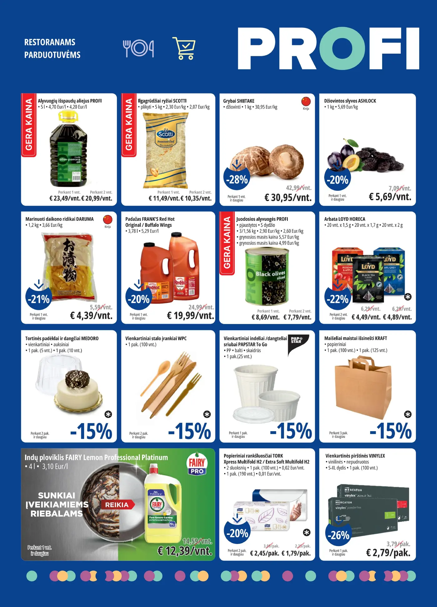 PROMO Cash&Carry Pasiūlymai – 7 puslapis: Alyvuogių išspaudų aliejus PROFI, 5 l, Ilgagrūdžiai ryžiai SCOTTI, 5 kg, Grybai SHIITAKE, 1 kg