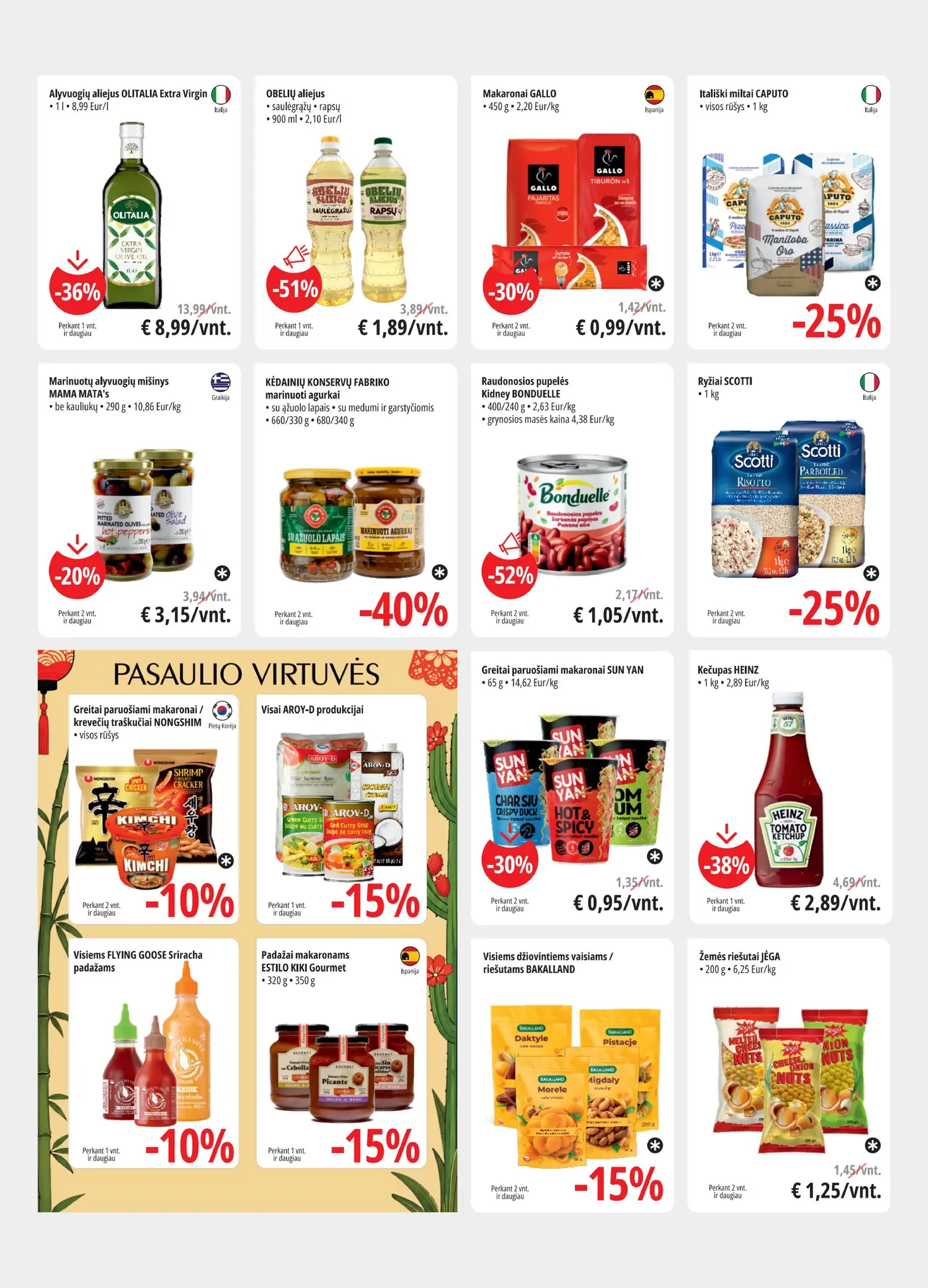 PROMO Cash&Carry Pasiūlymai – 8 puslapis: Alyvuogių aliejus OLITALIA Extra Virgin, 1 l, OBELIŲ aliejus, 900 ml, MAKARONAI GALLO, 450 g