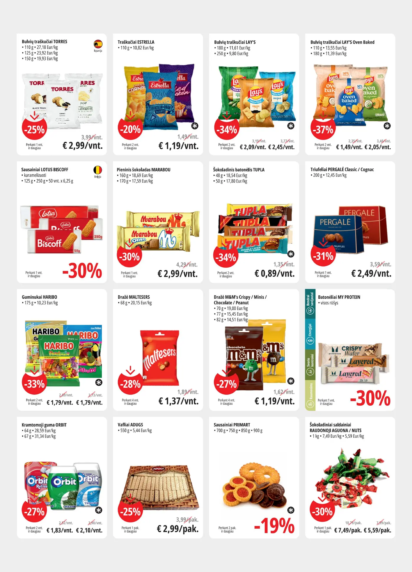 PROMO Cash&Carry Pasiūlymai – 9 puslapis: Bulvių traškučiai TORRES, 110 g, Traškučiai ESTRELLA, 110 g, Bulvių traškučiai LAY'S, 180 g
