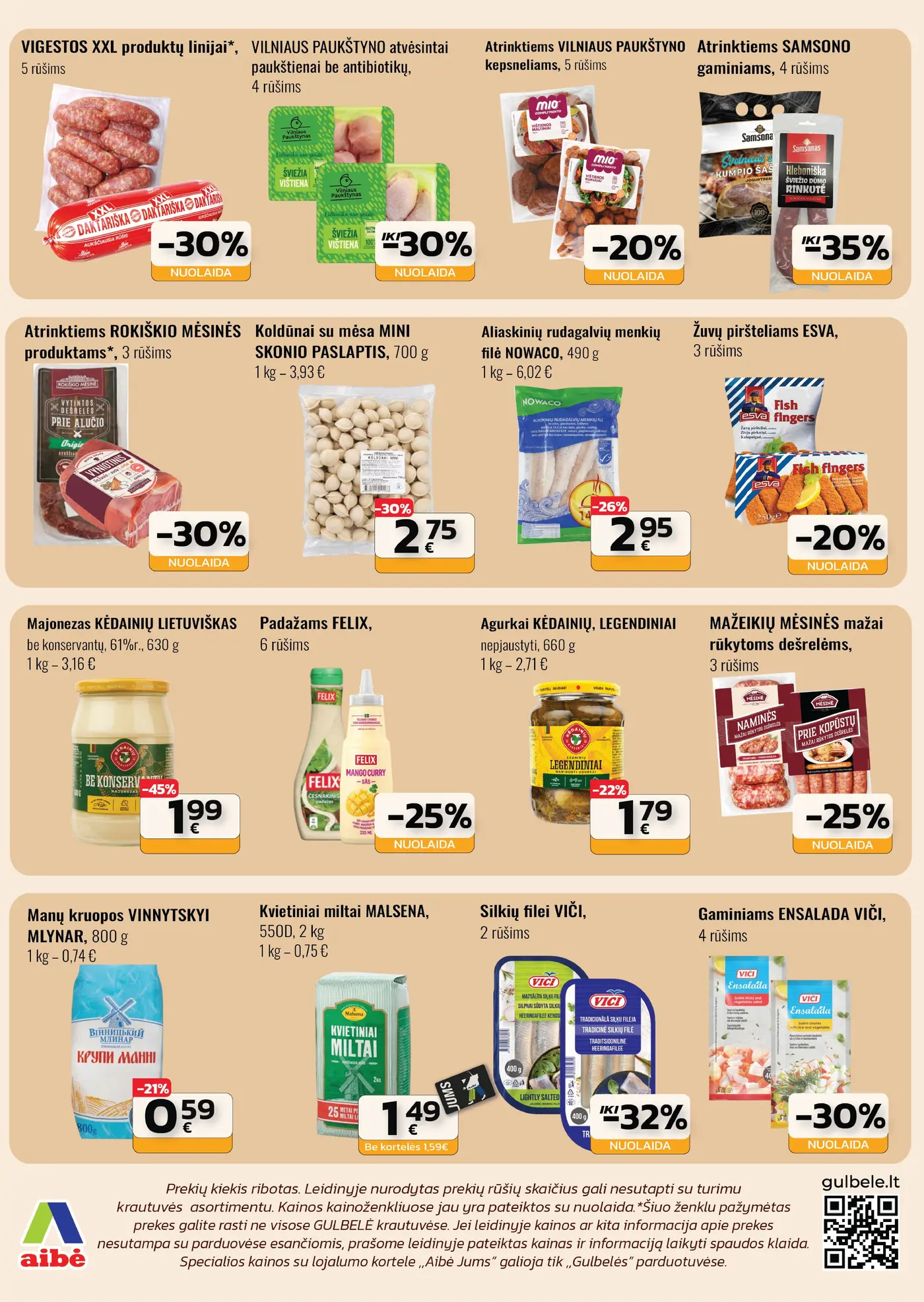 Gulbelės leidinys Nr. 4 – 3 puslapis: Manų kruopos VINNYTSKYI MLYNAR, 800 g, VIGESTOS XXL produktų linijai, Atrinktiems VILNIAUS PAUKŠTYNO kepsneliams