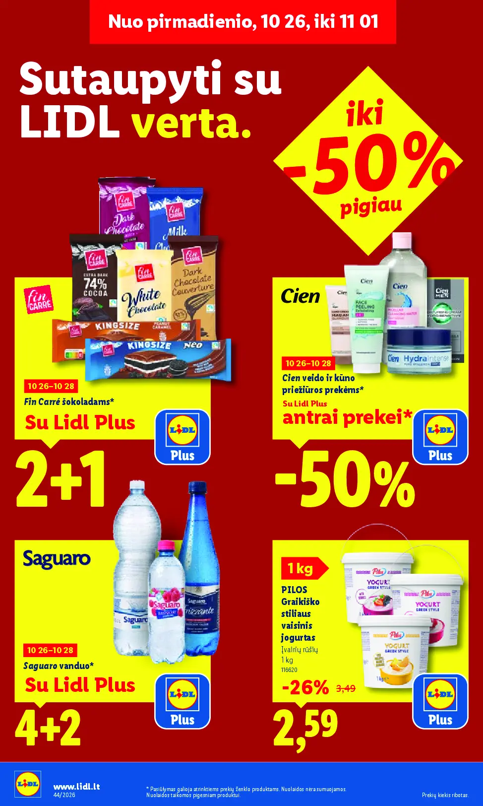 Naujas Lidl nuolaidų leidinys - MAISTO PREKIŲ PASIŪLYMAI Nr.44 – 4 puslapis: Cien veido ir kūno priežiūros prekėms, PILOS Graikiško stiliaus vaisinis jogurtas, 1 kg