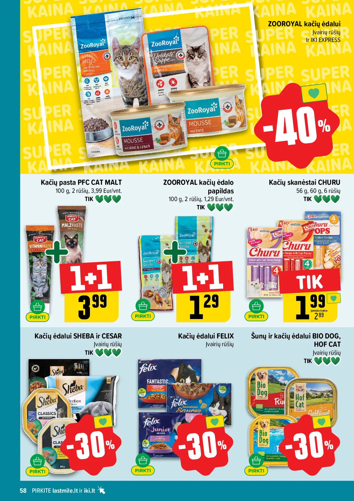 IKI Kainų leidinys Nr. 44 – 58 puslapis: Kačių pasta PFC CAT MALT, 100 g, ZOOROYAL kačių ėdalo papildas, 100 g, ZOOROYAL kačių ėdalui