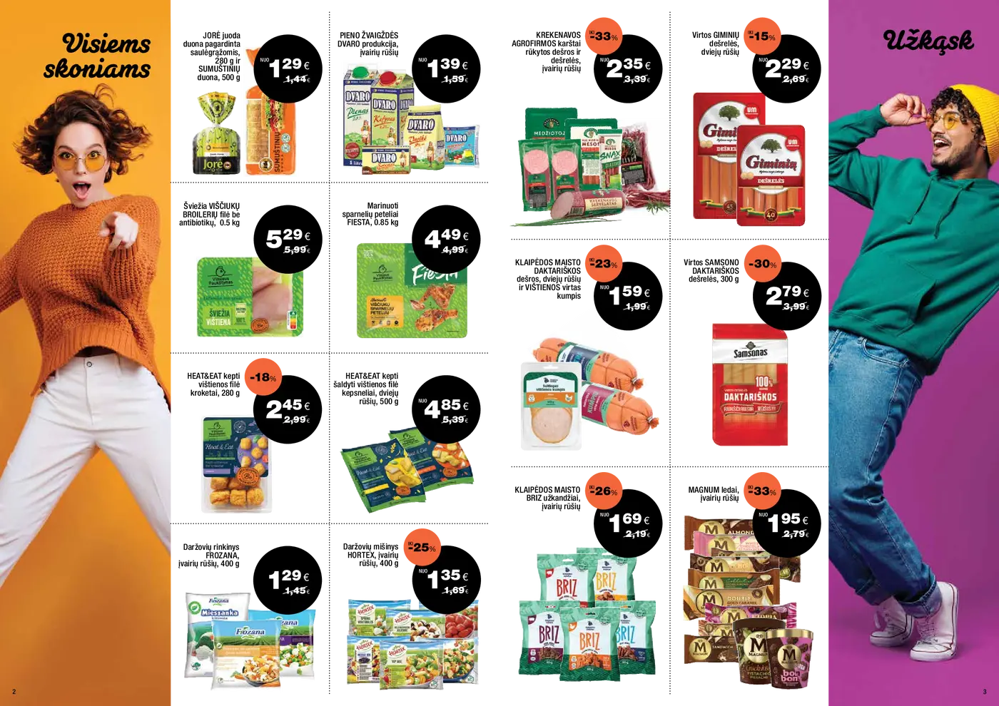 Naujas Express Market nuolaidų leidinys - Naujausias akcijų leidinys – 2 puslapis: Duona JORĖ, DVARO pieno produktai, Mėsos gaminiai