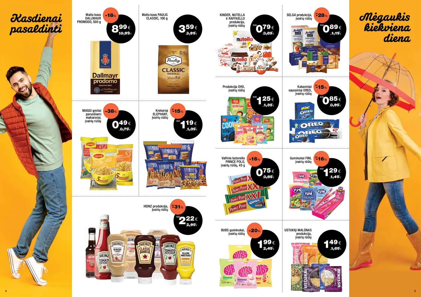 Naujas Express Market nuolaidų leidinys - Naujausias akcijų leidinys – 3 puslapis: Dallmayr prodomo, 500 g, Paulig CLASSIC ORIGINAL, 500 g, Saldumynams