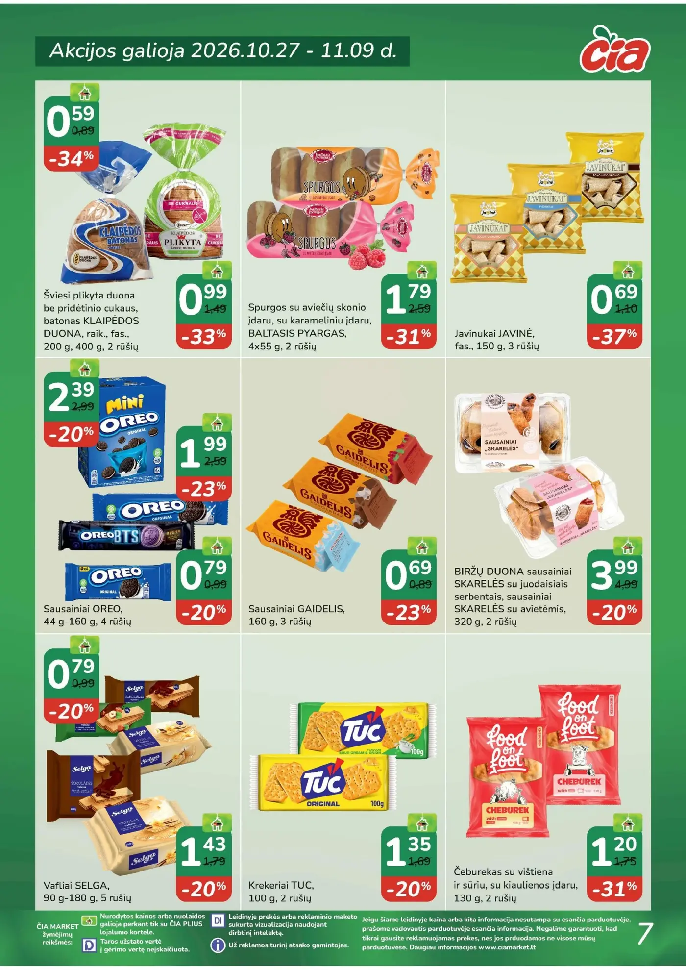 Čia leidinys Nr. 22 – 6 puslapis: Šviesi plikyta duona be pridėtinio cukraus, batonas KLAIPĖDOS DUONA, 200 g, Spurgos su aviečių skonio įdaru, su karameliniu įdaru, BALTASIS PYARGAS, 4 x 55 g, JAVINĖ JAVINUKAI, 150 g