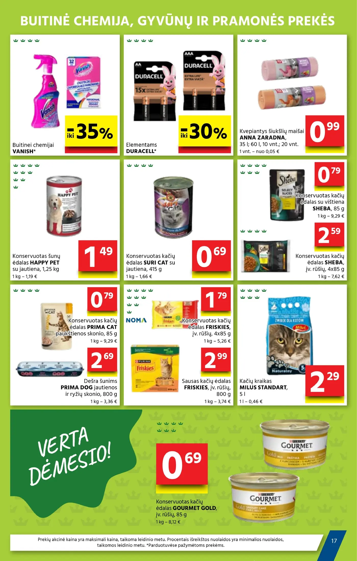 Aibė leidinys Nr. 21 – 16 puslapis: Buitinei chemijai VANISH, Elementams DURACELL, Kvepiantys šiukšlių maišai ANNA ZARADNA, 35 l