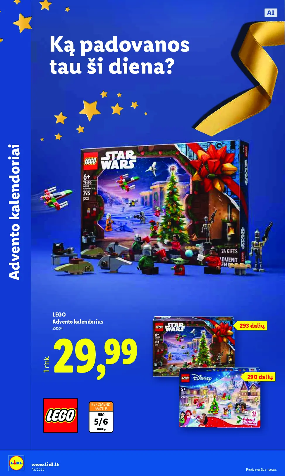 Lidl ne maisto prekių leidinys Nr. 45 – 18 puslapis: LEGO Advento kalendorius