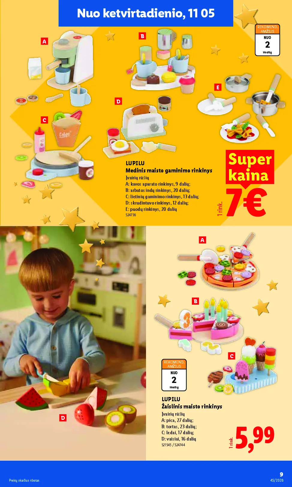 Lidl ne maisto prekių leidinys Nr. 45 – 9 puslapis: LUPILU Žaislinis maisto rinkinys